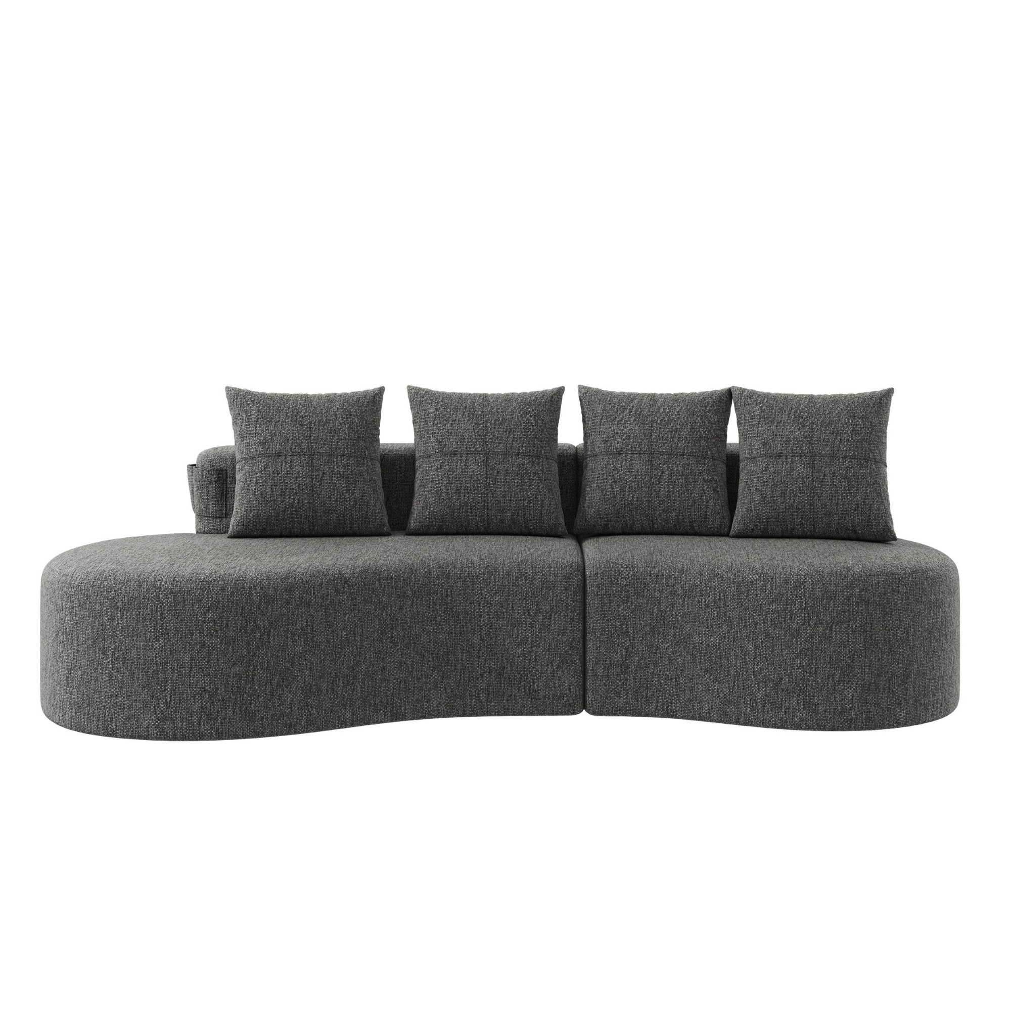 Leinensofa mit 4 Kissen,Khaki Aosom.de