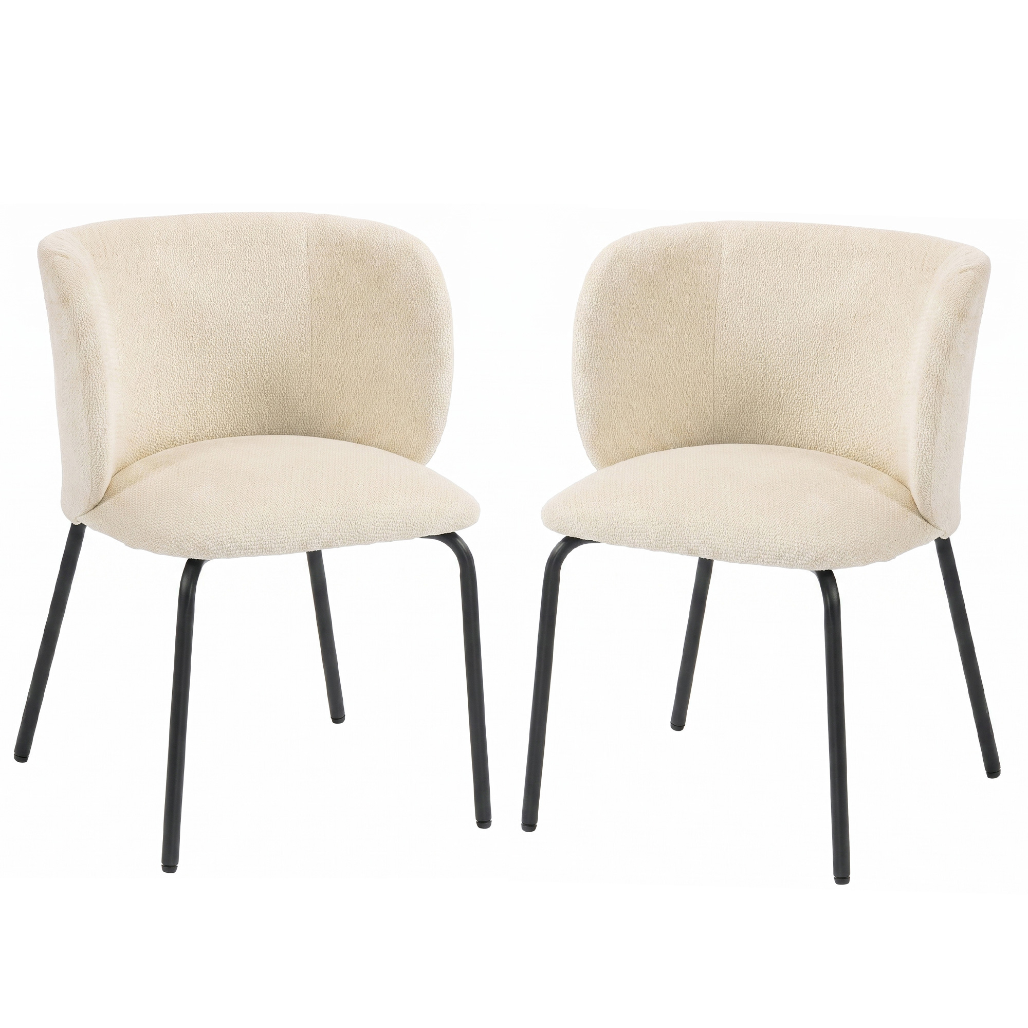 HOMCOM Esszimmerstühle 2er Set Küchenstühle Moderne Polsterstuhl mit Chenille-Optik, Metallbeinen Essstühle für Esszimmer, Küche, Wohnzimmer Beige   Aosom