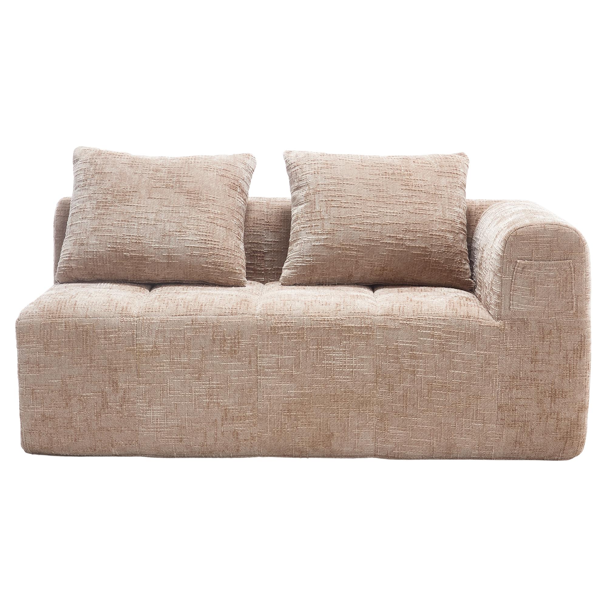 Bequemes Doppelsofa mit Kissen, Khaki Aosom.de