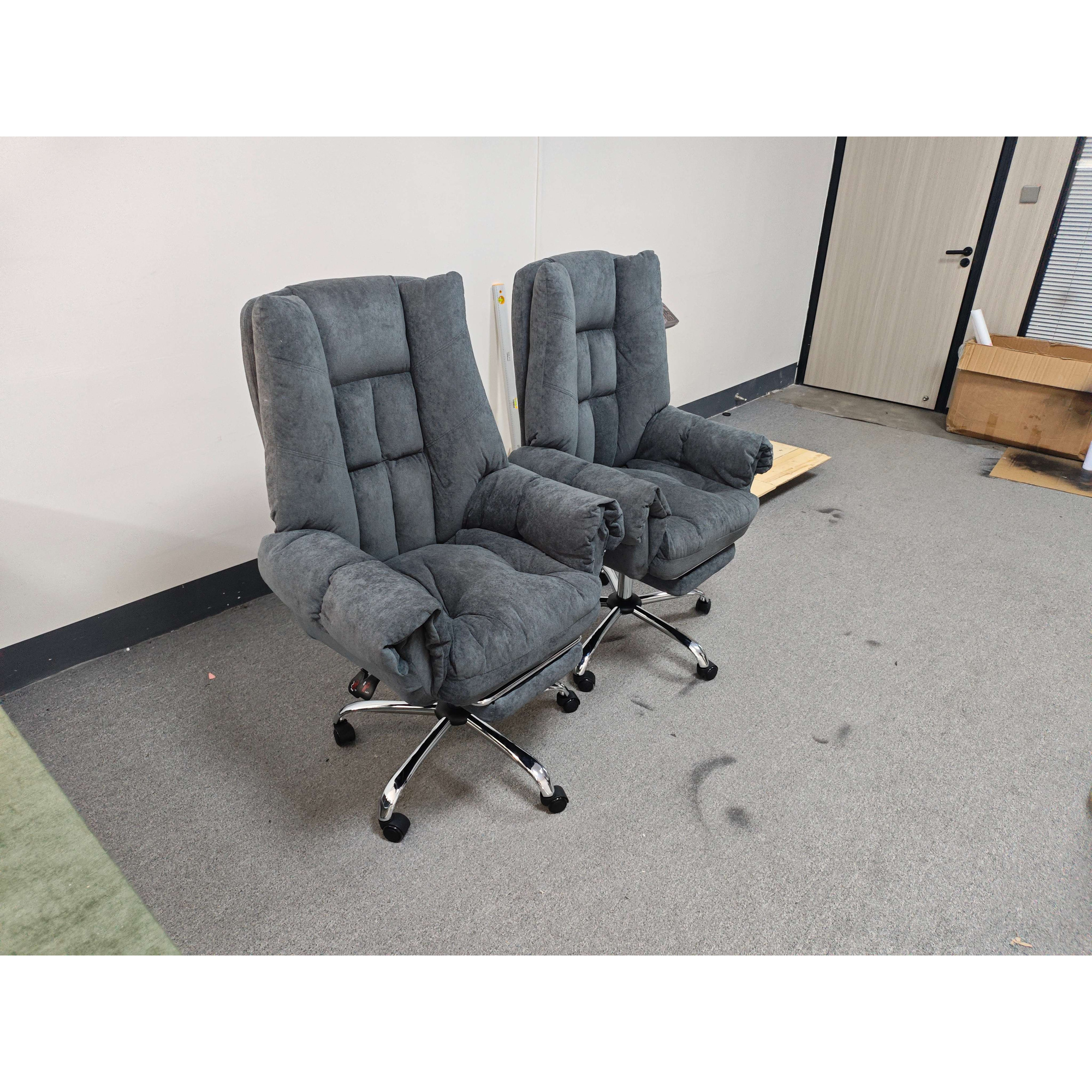 HOMCOM Scaun de birou ergonomic cu suport pentru picioare, gri închis | Aosom Romania