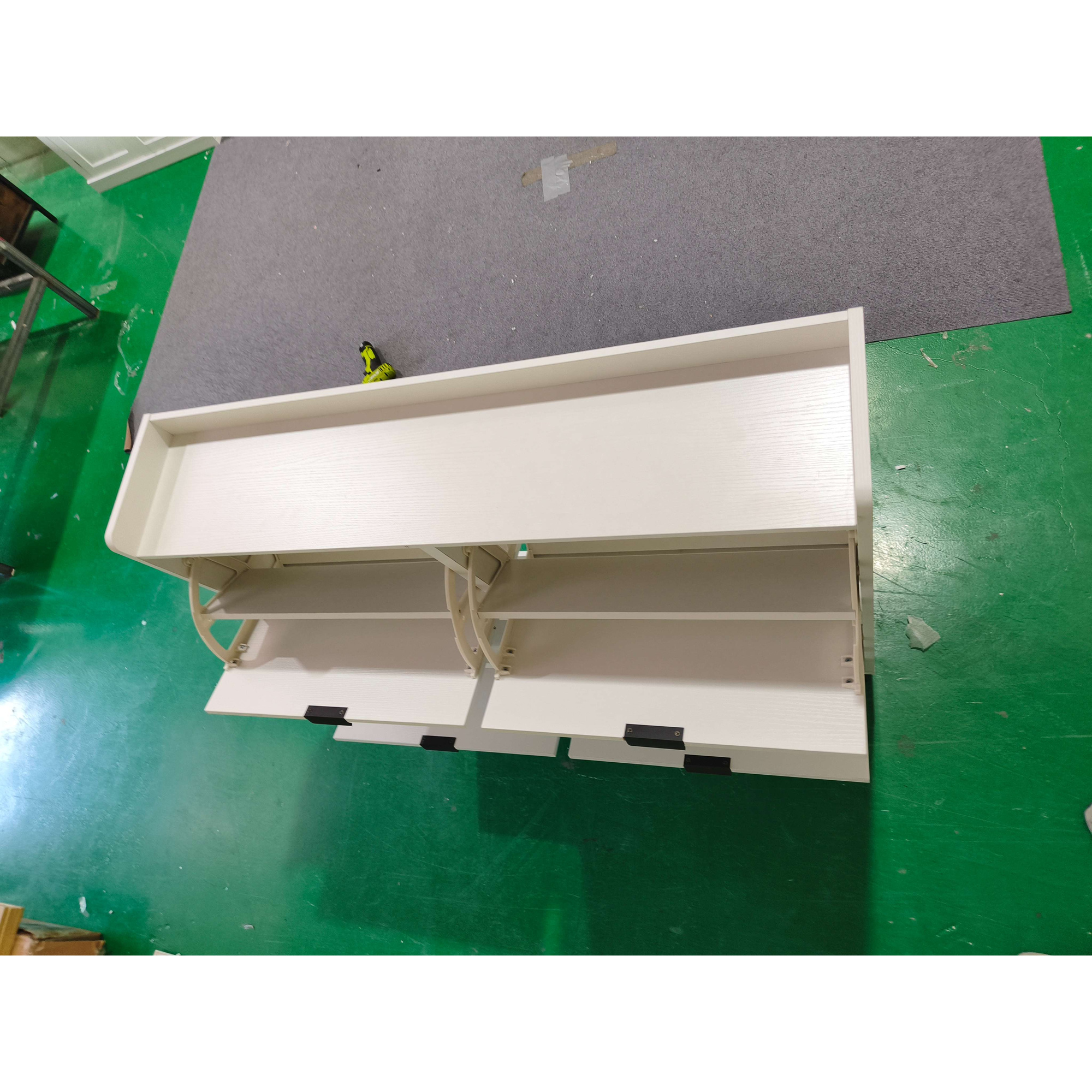 HOMCOM Schmaler Schuhschrank mit 4 Klappfächern, Schuhmöbel mit verstellbaren Einlegeböden für 8–16 Paar Schuhe, für Flur, Eingangsbereich, Gänge, 110x23,5x95,5 cm, Weiß Aosom