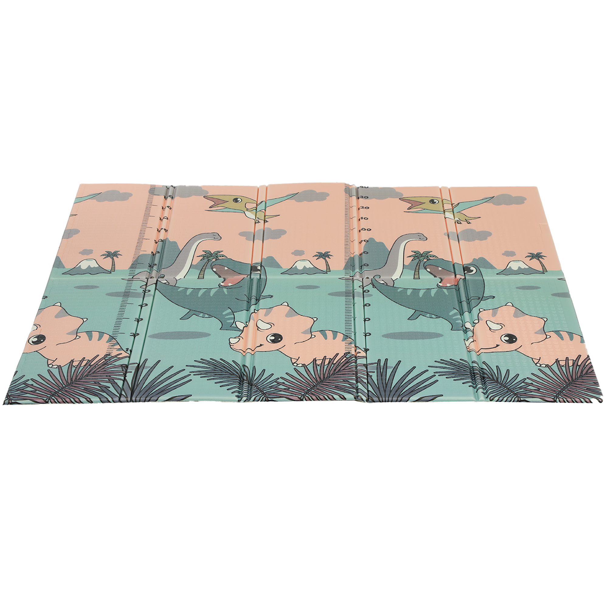 AIYAPLAY Speelmat Baby Dubbelzijdig 196x176 cm XPE Materiaal Waterdicht Schokabsorberend Opvouwbaar Dinosaurus Design Veilig | Aosom.nl