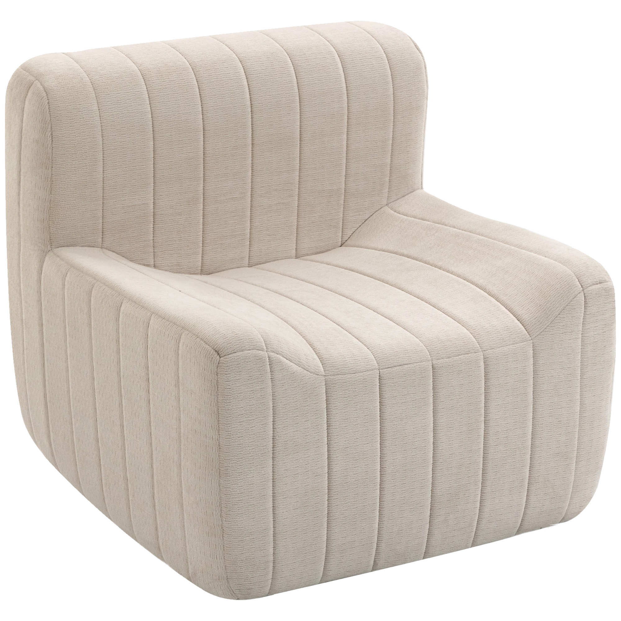HOMCOM Fotoliu Relax Fotoliu individual din chenille Modern Căptușit cu spumă de înaltă densitate Design comprimat Bej | Aosom Romania