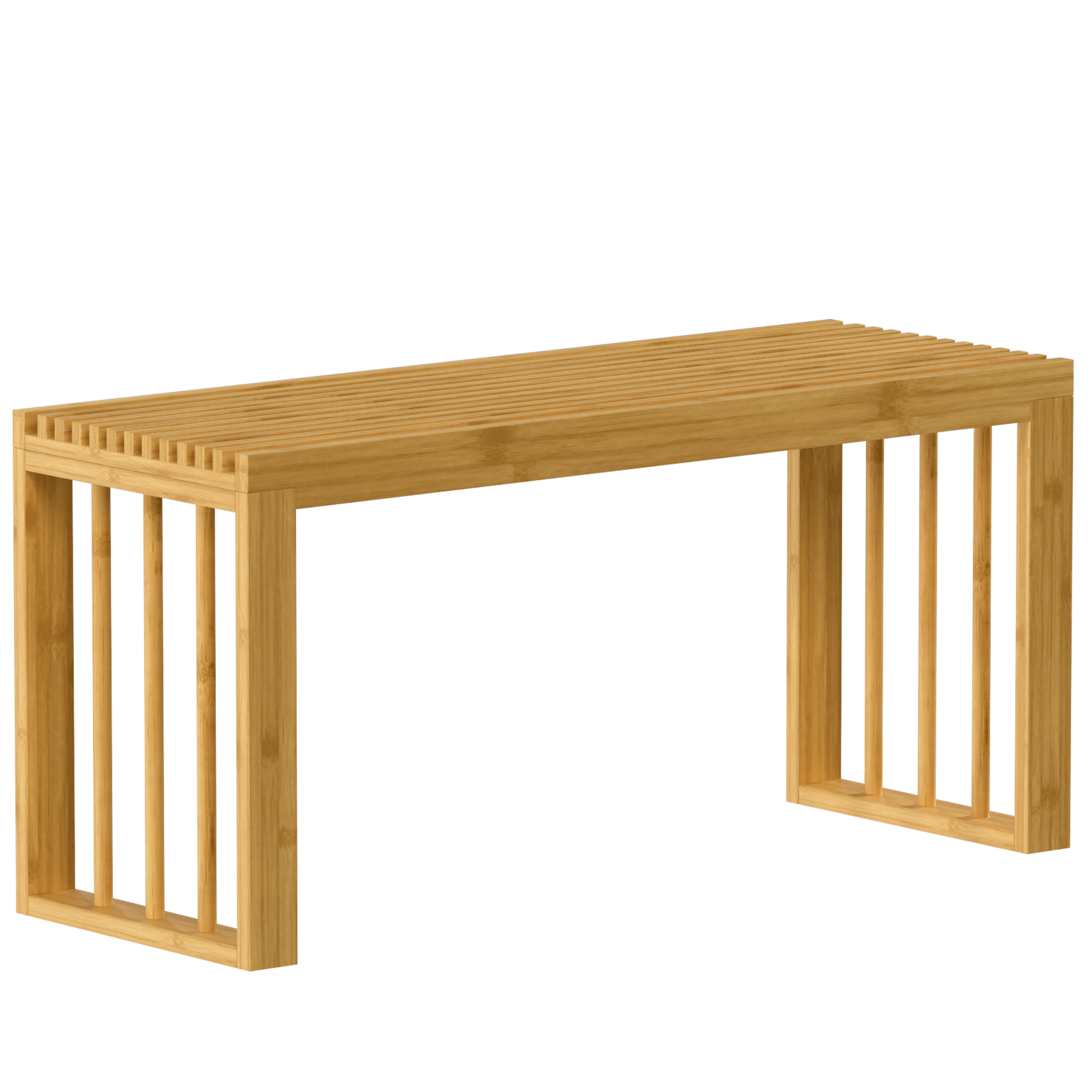 HOMCOM Bancă pentru Pantofi din Bambus cu Șezut cu Lamele, 90 cm, Culoare Naturală, | Aosom Romania