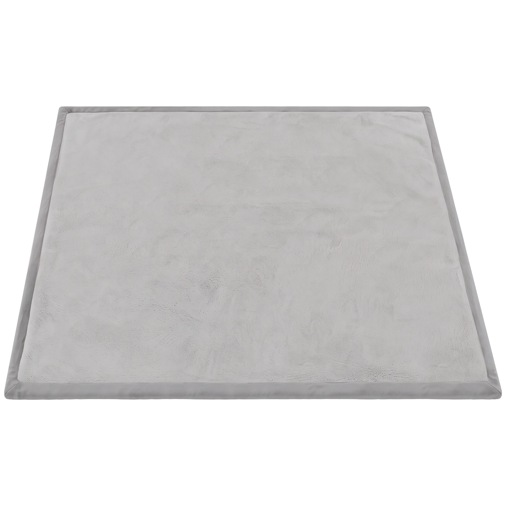 AIYAPLAY Covoraș pentru copii, 127x127 cm, Saltea din spumă 3 cm, Flanel moale, Antiderapant, Rezistent la apă, Gri deschis | Aosom Romania