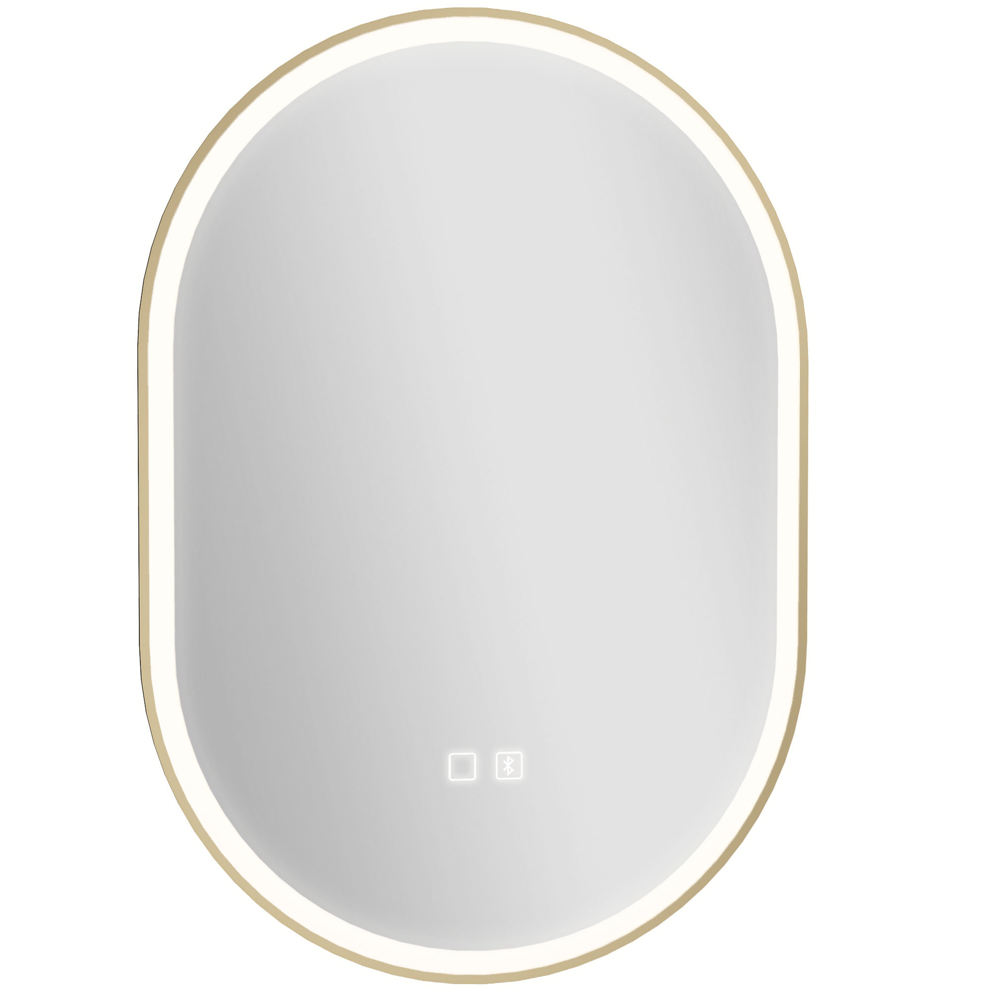 HOMCOM Badezimmerspiegel mit LED-Beleuchtung und Bluetooth-Lautsprecher, 100x70 cm, Wandspiegel, Antibeschlag, 3 dimmbare Farben, Speicherfunktion, Helligkeitsregulierung, Touch-Schalter, horizontal/vertikal, IP44 Aosom
