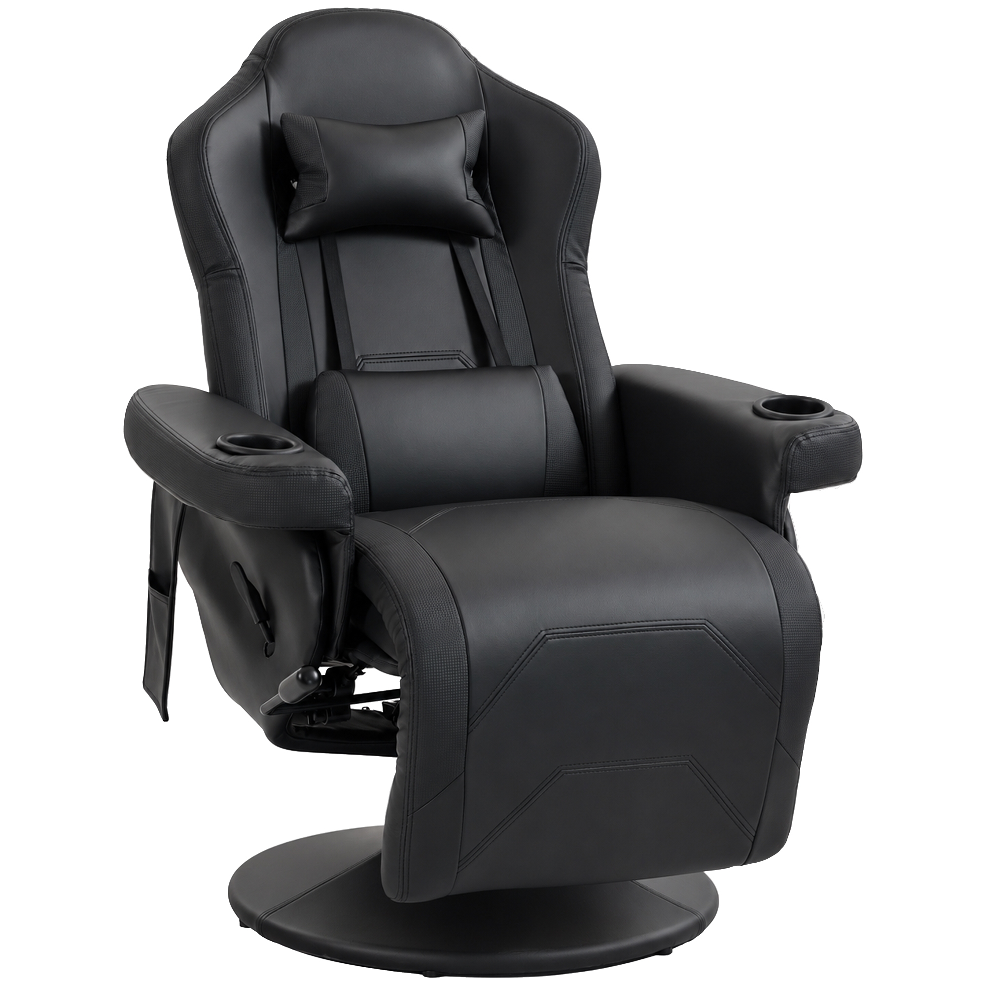 Homcom Manual Recliner Armchair Pu Sofa Chair With Footrest And Reclining - Image 3