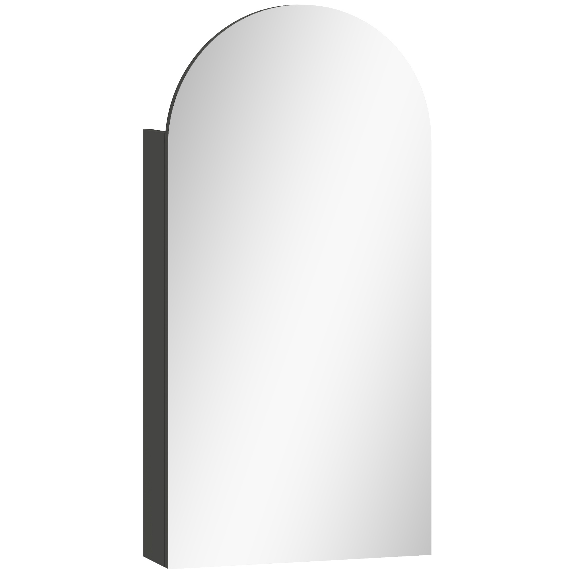 HOMCOM Armoire murale salle de bain avec miroir, meuble salle de bain sans cadre en arche et étagères en verre réglables, noir HOMCOM Armoire murale salle de bain avec miroir, meuble salle de bain sans cadre en arche et étagères en verre réglables, noir