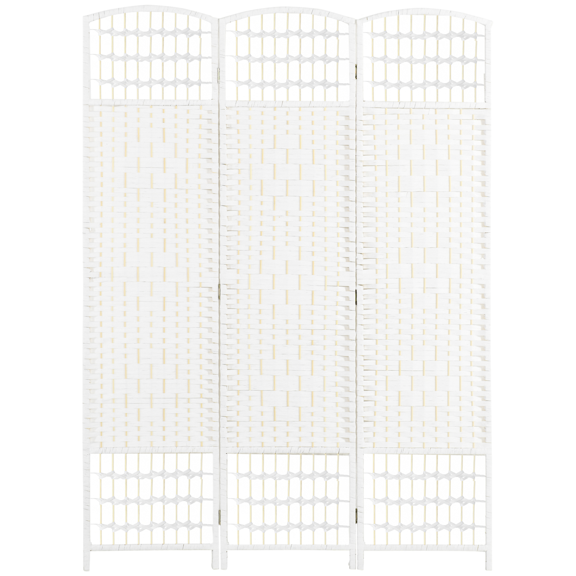 HOMCOM Paravan cu 4 Panouri Pliabil pentru Interior 160x170cm, Alb | Aosom Romania