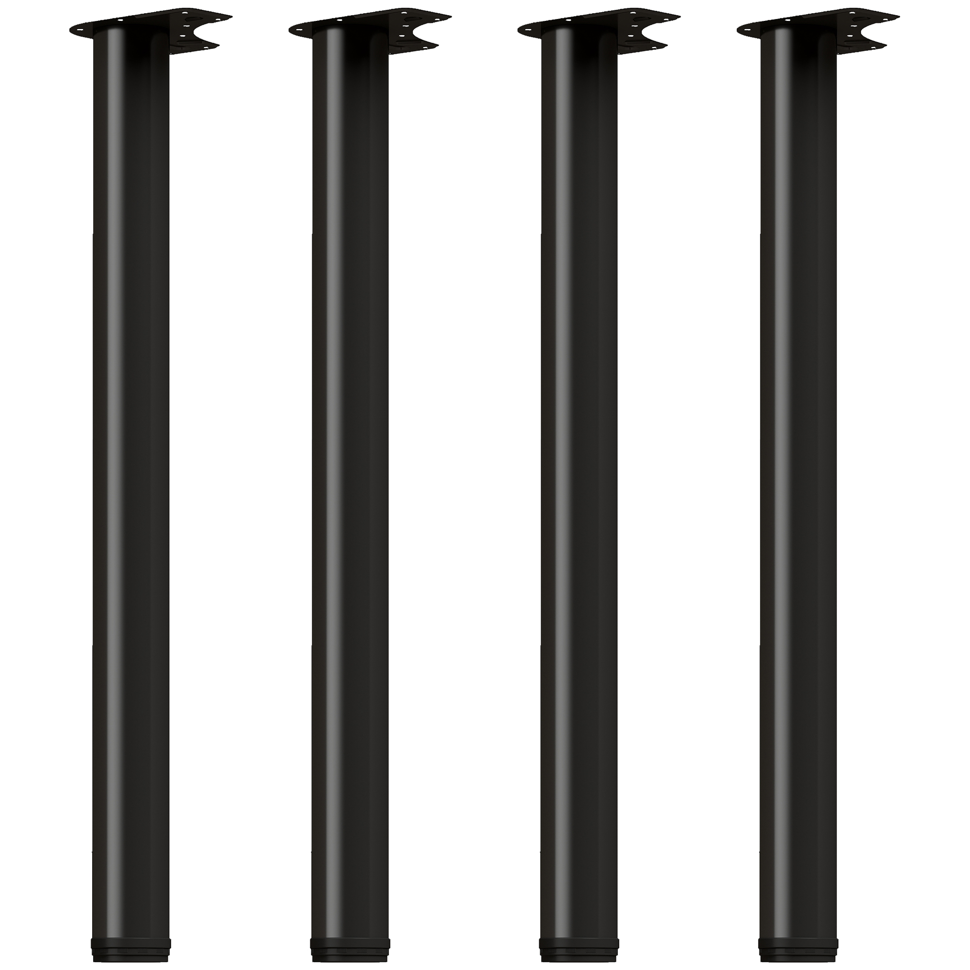 HOMCOM Tischbeine 4er-Set Schreibtischfüße aus Metall, Ø60 mm Tischfüße mit Schrauben, 73 cm Hoch für DIY Möbel, Esstisch, Couchtisch, Schreibtisch, Stahl, Schwarz   Aosom