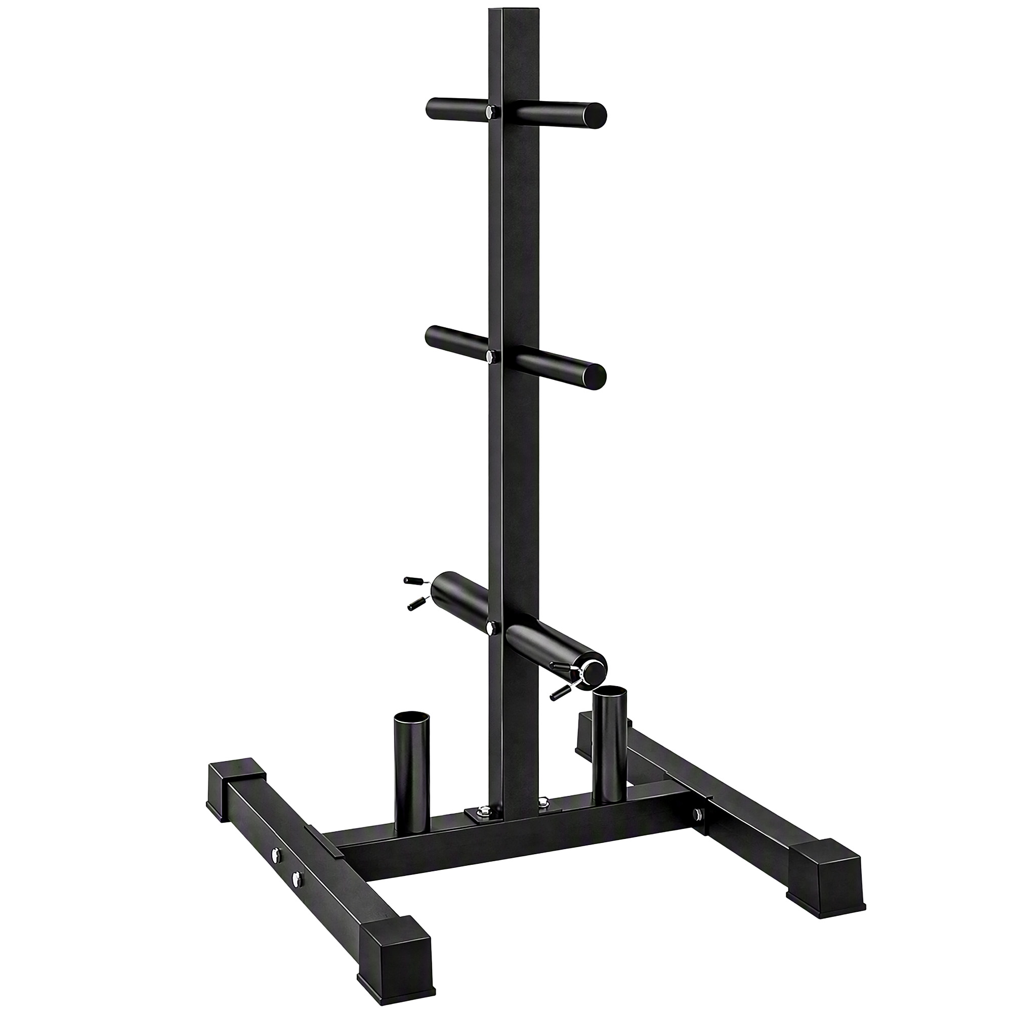 SPORTNOW Rastrelliera Portadischi 3 Livelli con Adattatori 2,5/5 cm Nero Aosom Italy