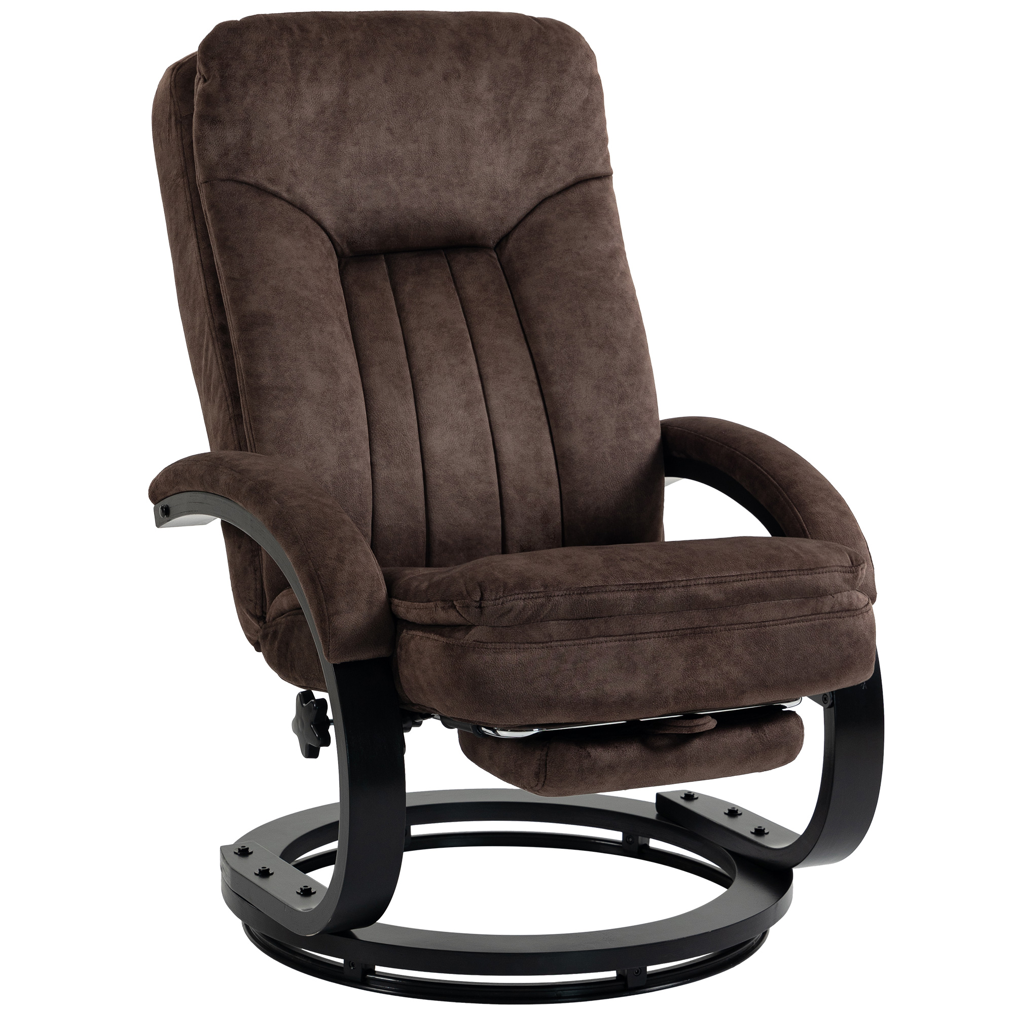 HOMCOM Swivel Recliner Chair, Velvet Recliner Armchair with Retractable Footrest, Dual-Layer Cushion, High Back, Dark Brown HOMCOM Swivel Recliner Chair, Velvet Recliner Armchair with Retractable Footrest, Dual-Layer Cushion, High Back, Dark Brown