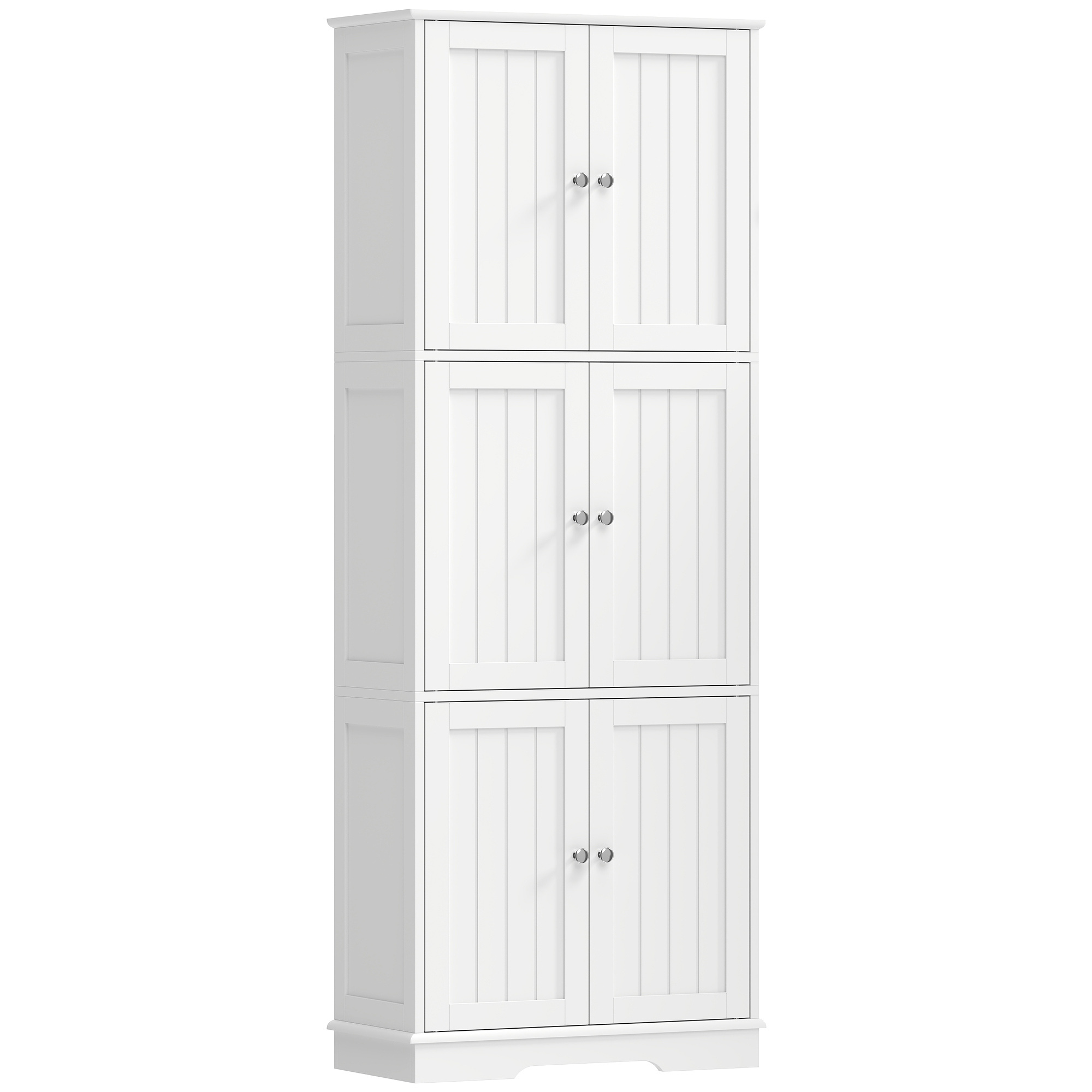 HOMCOM Meuble de Salle de Bain 6 Niveaux, Meuble de Rangement, Colonne Salle de Bain, 6 Portes et Étagères Réglables, Blanc HOMCOM Meuble de Salle de Bain 6 Niveaux, Meuble de Rangement, Colonne Salle de Bain, 6 Portes et Étagères Réglables, Blanc