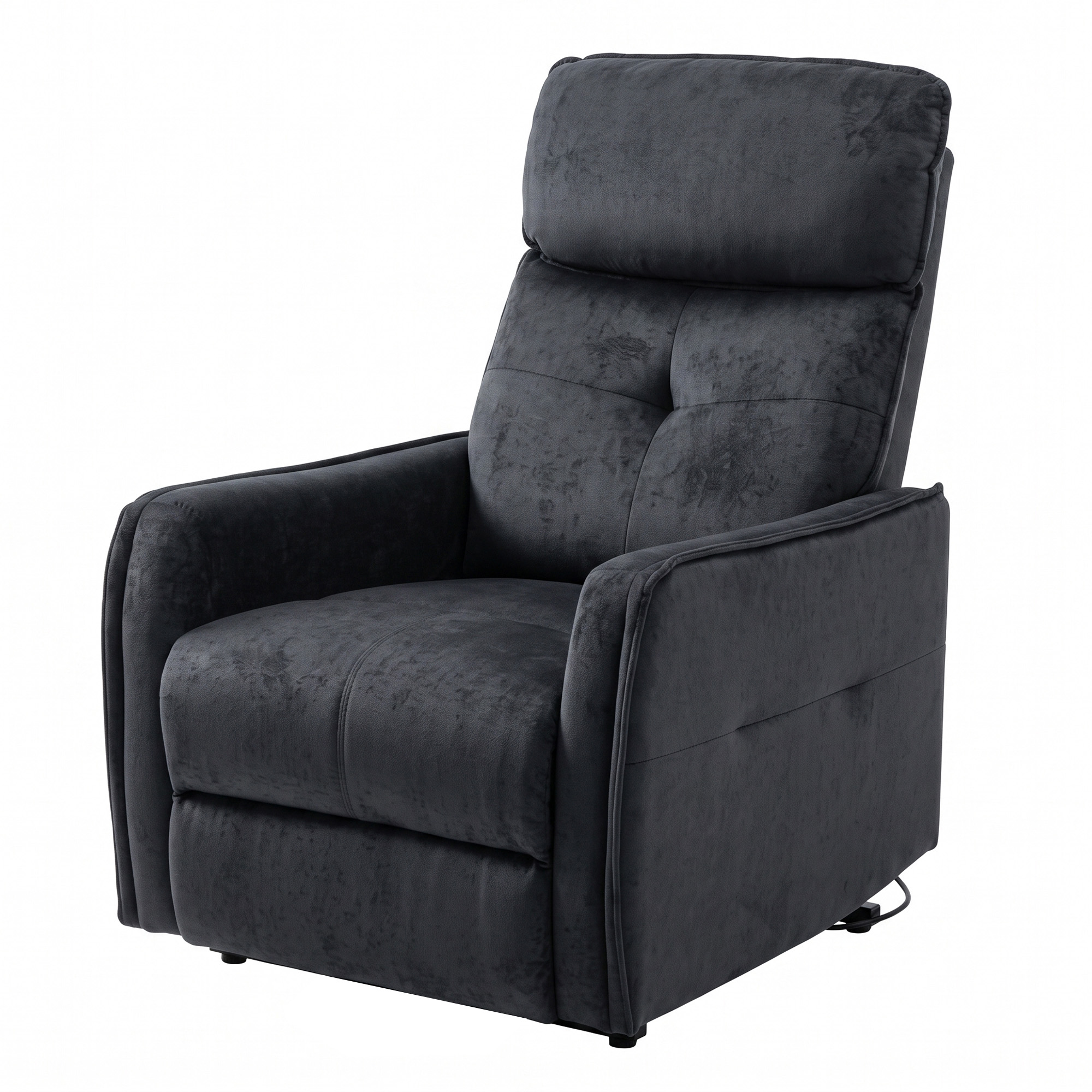 HOMCOM Elektrischer Relax-Sessel mit Aufstehhilfe für ältere Personen, 2 Vibrations-Massagepunkte, Sitz mit Taschenfederkern, hohe gepolsterte Rückenlehne, Seitentaschen, Fußstütze, Chenille, Schwarz Aosom