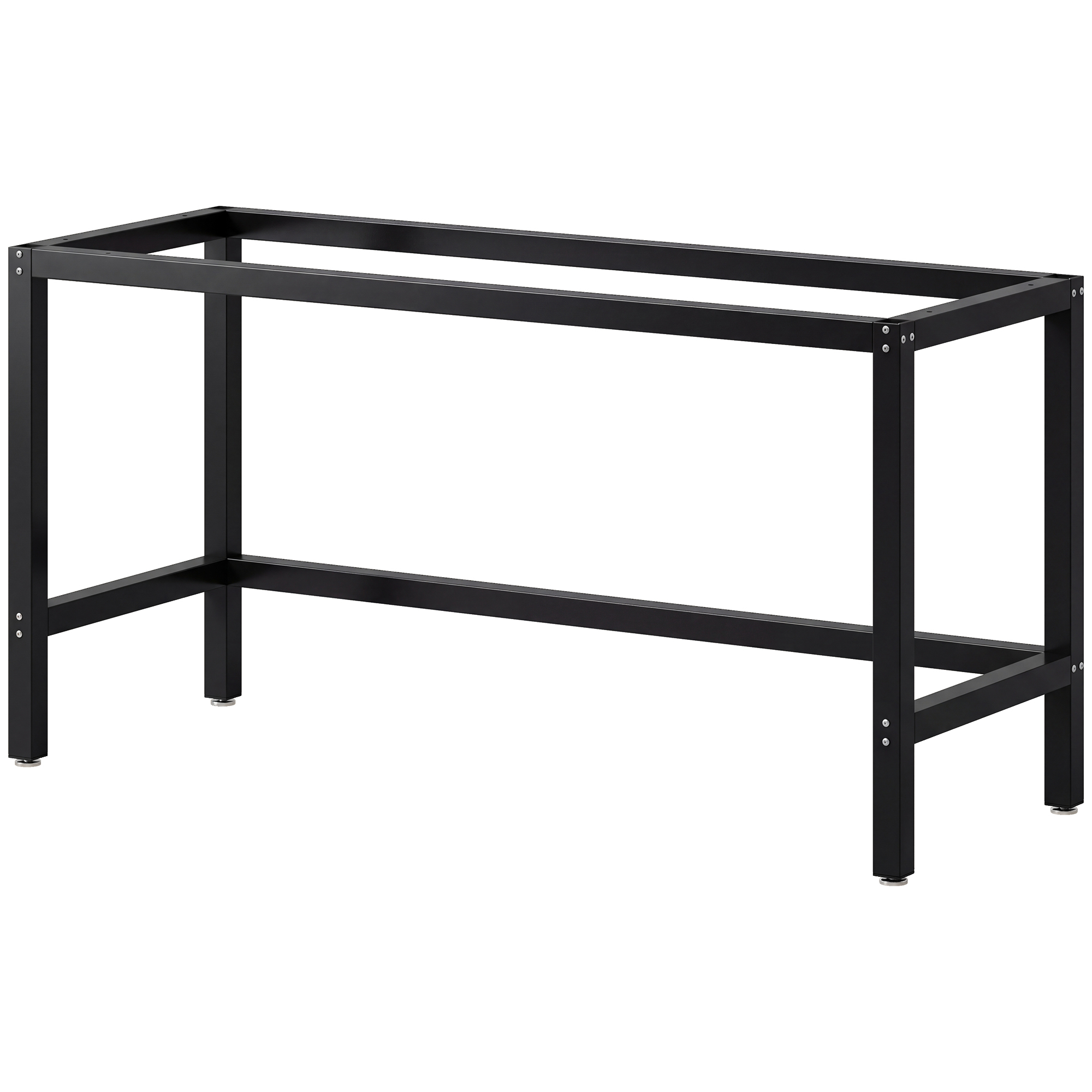HOMCOM Stahl-Tischbeine, industrielle Möbelfüße mit verstellbaren Gleitern und Schrauben für Esstisch, Schreibtisch, Werkbank, 150x50x81,5 cm, Schwarz Aosom