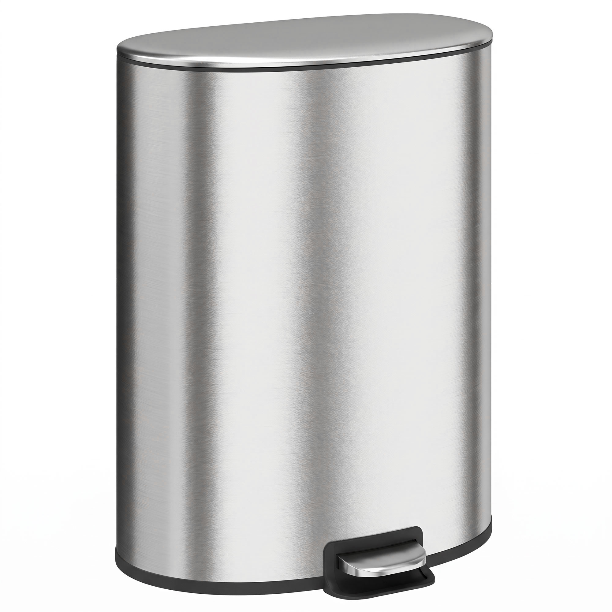 HOMCOM 50L Kitchen Pedal Bin, Rubbish Bin with Soft-Close and Stay-Open Lid, Removable Inner Bucket, Silver Tone HOMCOM 50L Kitchen Pedal Bin, Rubbish Bin with Soft-Close and Stay-Open Lid, Removable Inner Bucket, Silver Tone