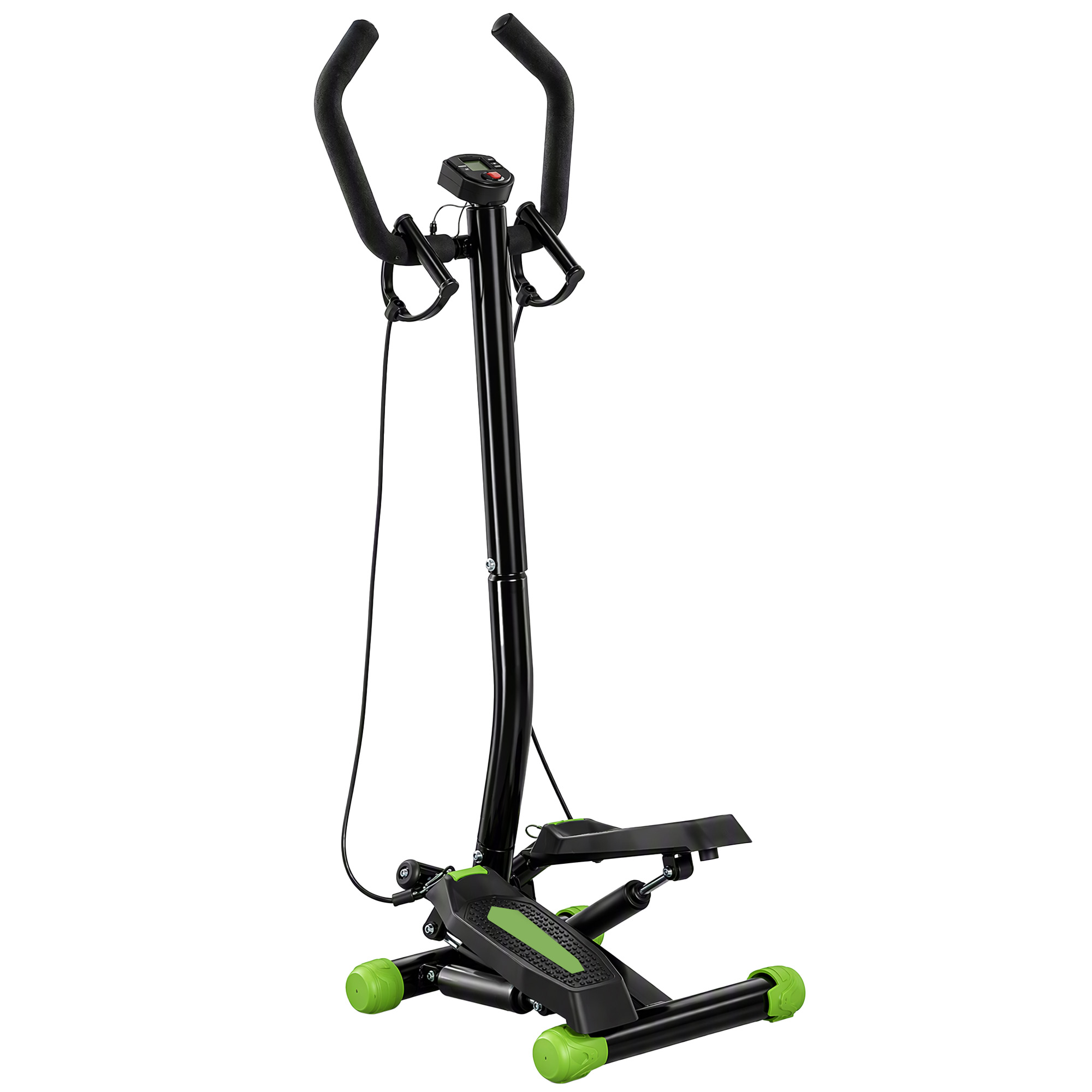HOMCOM Stepper Sidestepper mit Haltegriff und Trainingsbändern, Heimtrainer mit LCD Display aus Stahl, ideal für Fitness und Zuhause Aosom.de