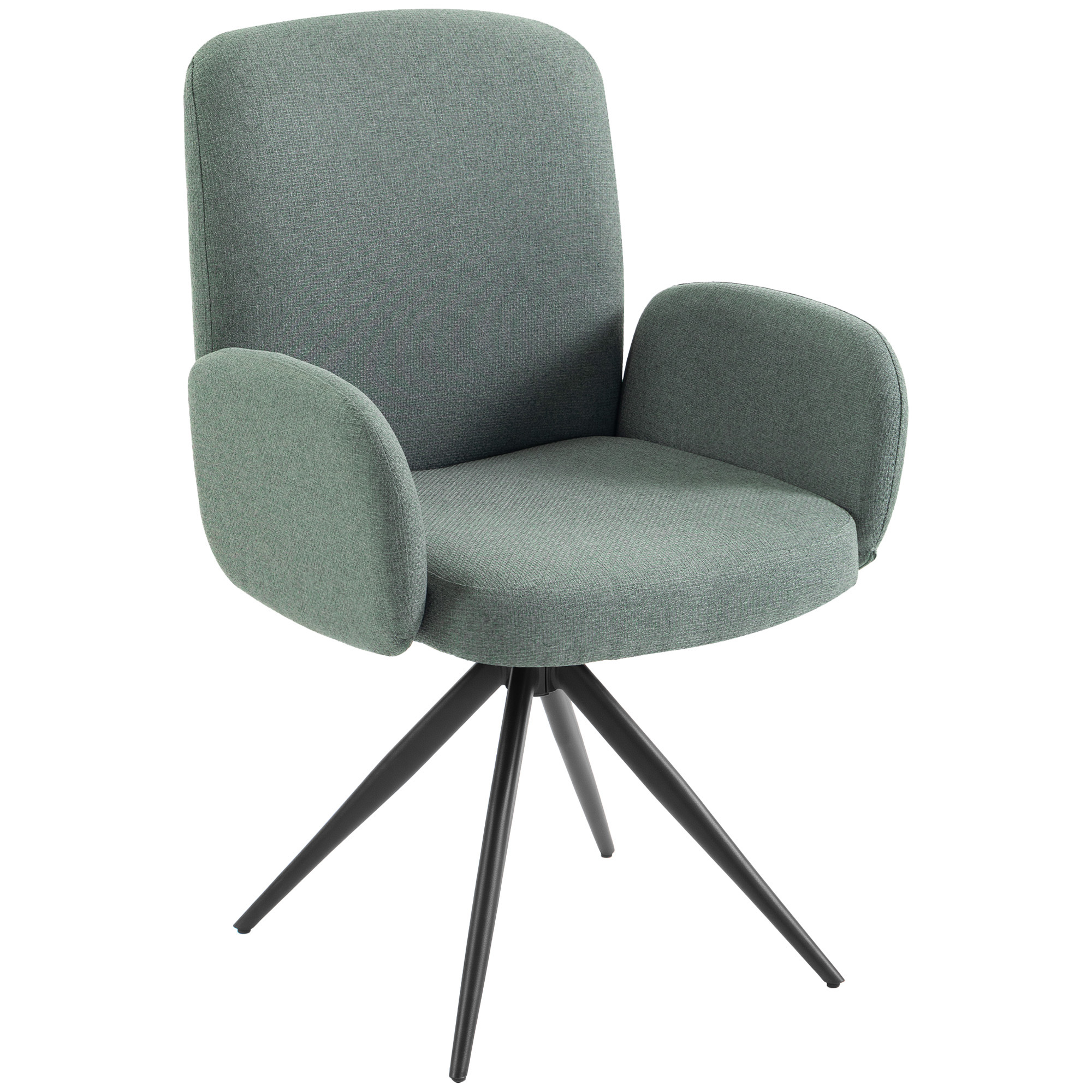 HOMCOM Swivel Accent Chair, Upholstered Linen-Look Armchair with Curved Backrest, Wrapped Armrests for Living Room, Light Green HOMCOM Swivel Accent Chair, Upholstered Linen-Look Armchair with Curved Backrest, Wrapped Armrests for Living Room, Light Green