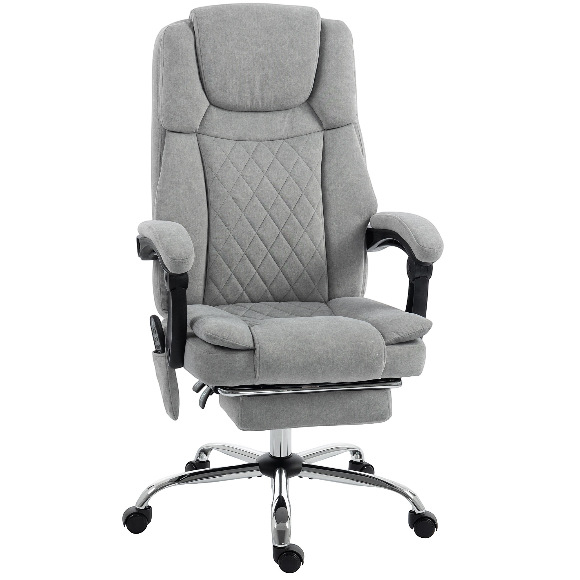 HOMCOM Office Chair with 6-Point Vibration Massage and Heat, Executive Computer Desk Chair with High Back, Reclining, Grey