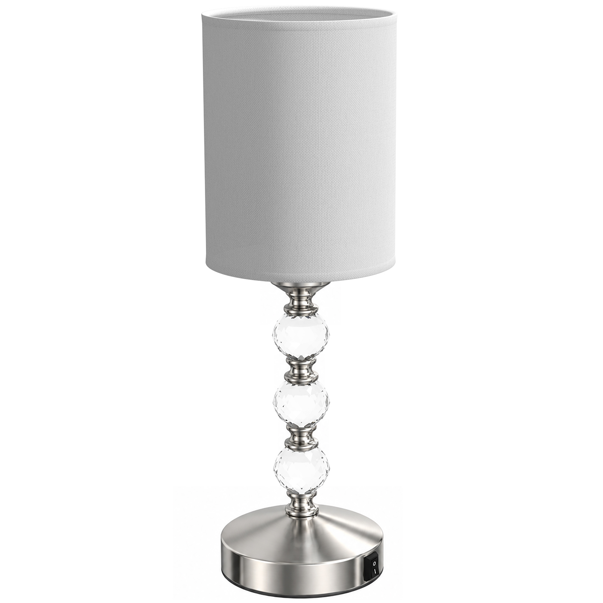 HOMCOM Bedside Lamp, Modern Crystal Decoration Table Lamp w/ PVC shade, USB A+C Charging Ports, Bulb Not Included, Silver Tone HOMCOM Bedside Lamp, Modern Crystal Decoration Table Lamp w/ PVC shade, USB A+C Charging Ports, Bulb Not Included, Silver Tone