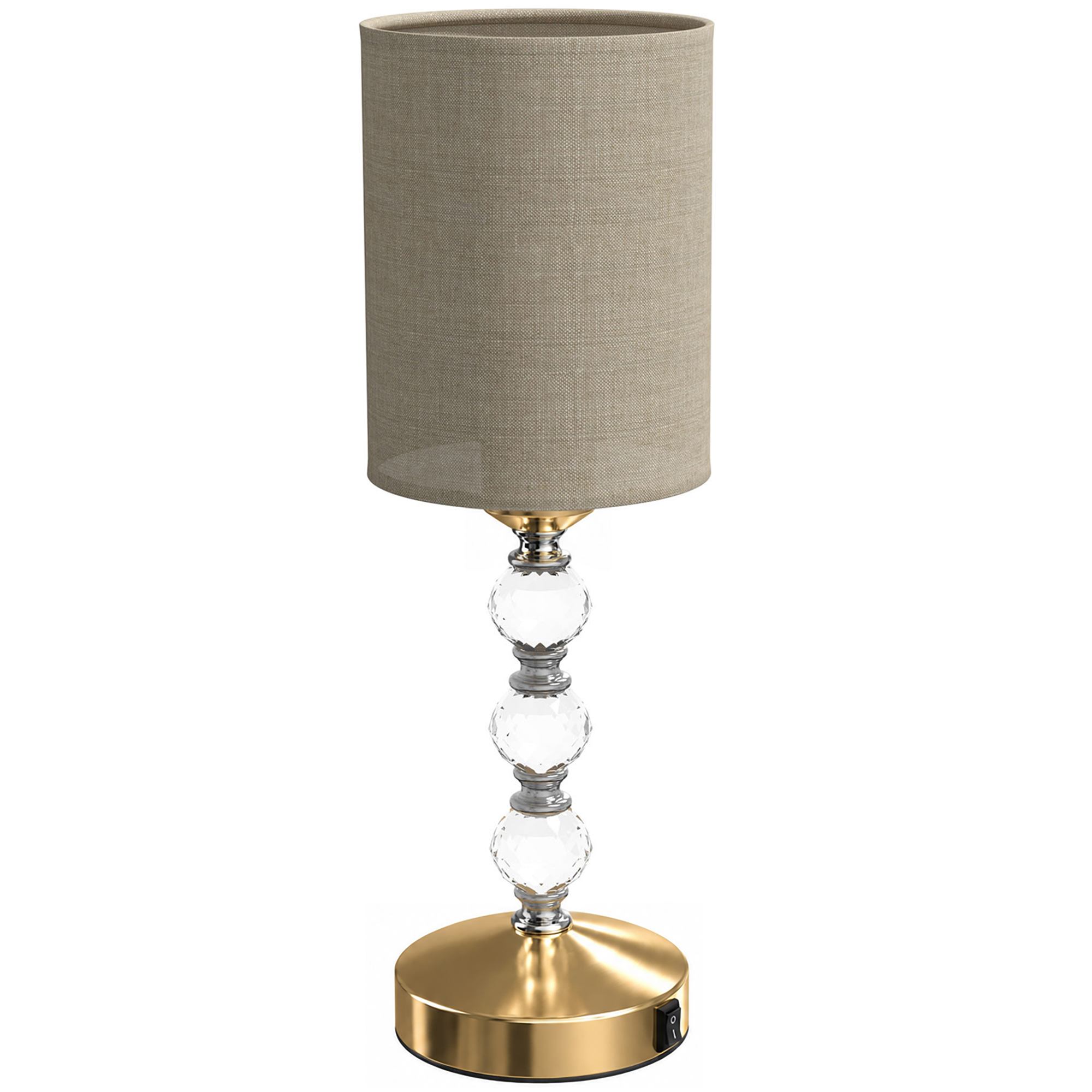 HOMCOM Bedside Lamp, Modern Crystal Decoration Table Lamp with PVC shade, USB A+C Charging Ports, Bulb Not Included, Gold Tone HOMCOM Bedside Lamp, Modern Crystal Decoration Table Lamp with PVC shade, USB A+C Charging Ports, Bulb Not Included, Gold Tone