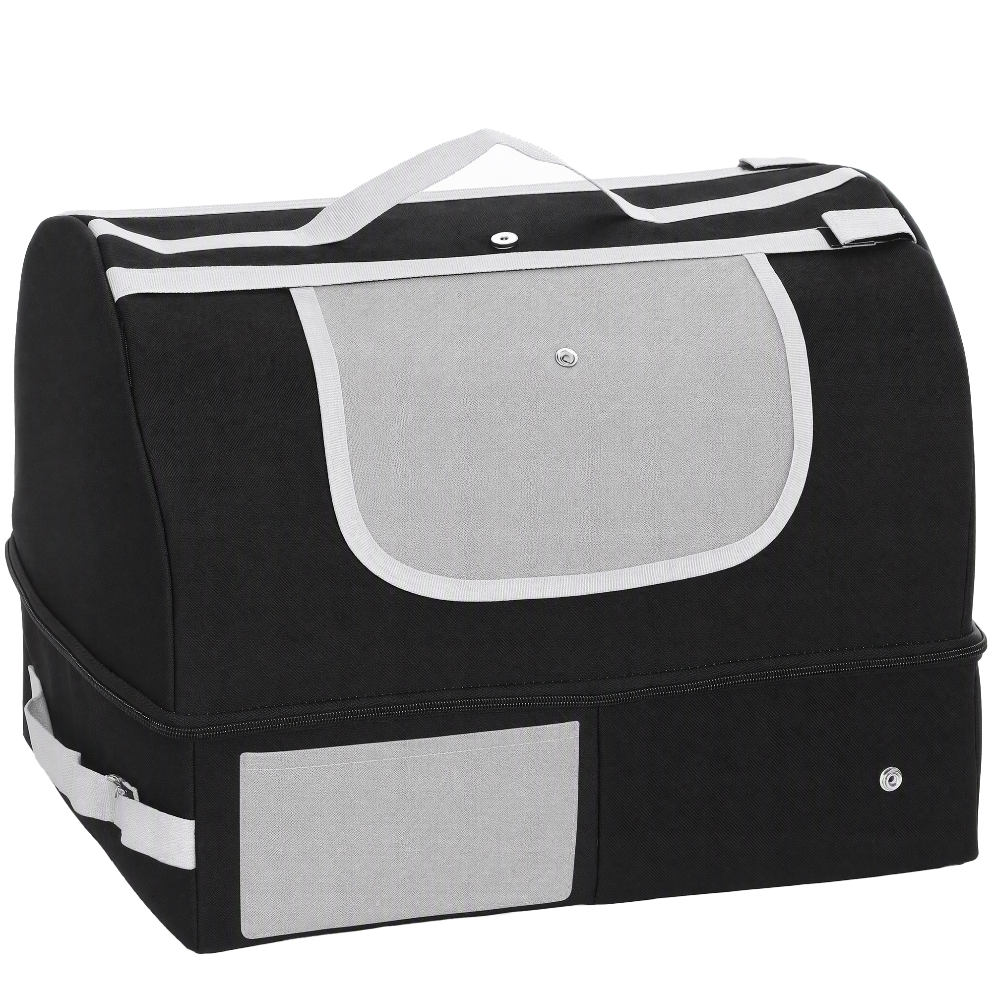 B&Q - Portable Cat Litter Box With Zipper & Lid For TravelBlack - Image 3