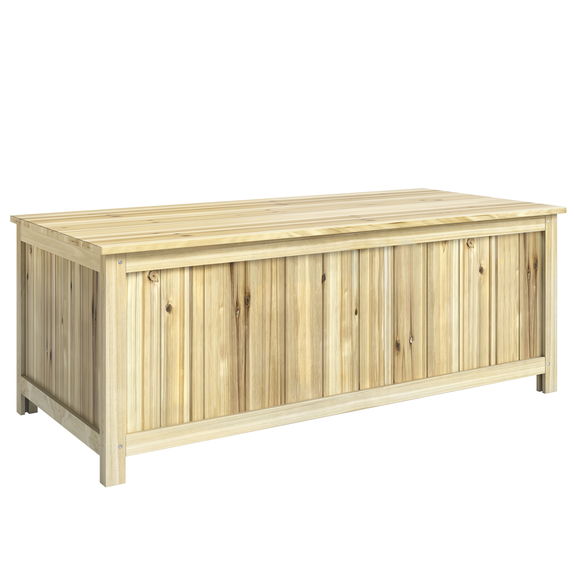 Outsunny 172 Litre Outdoor Storage Box, Wooden terrace Box Garden Storage Container, Natural