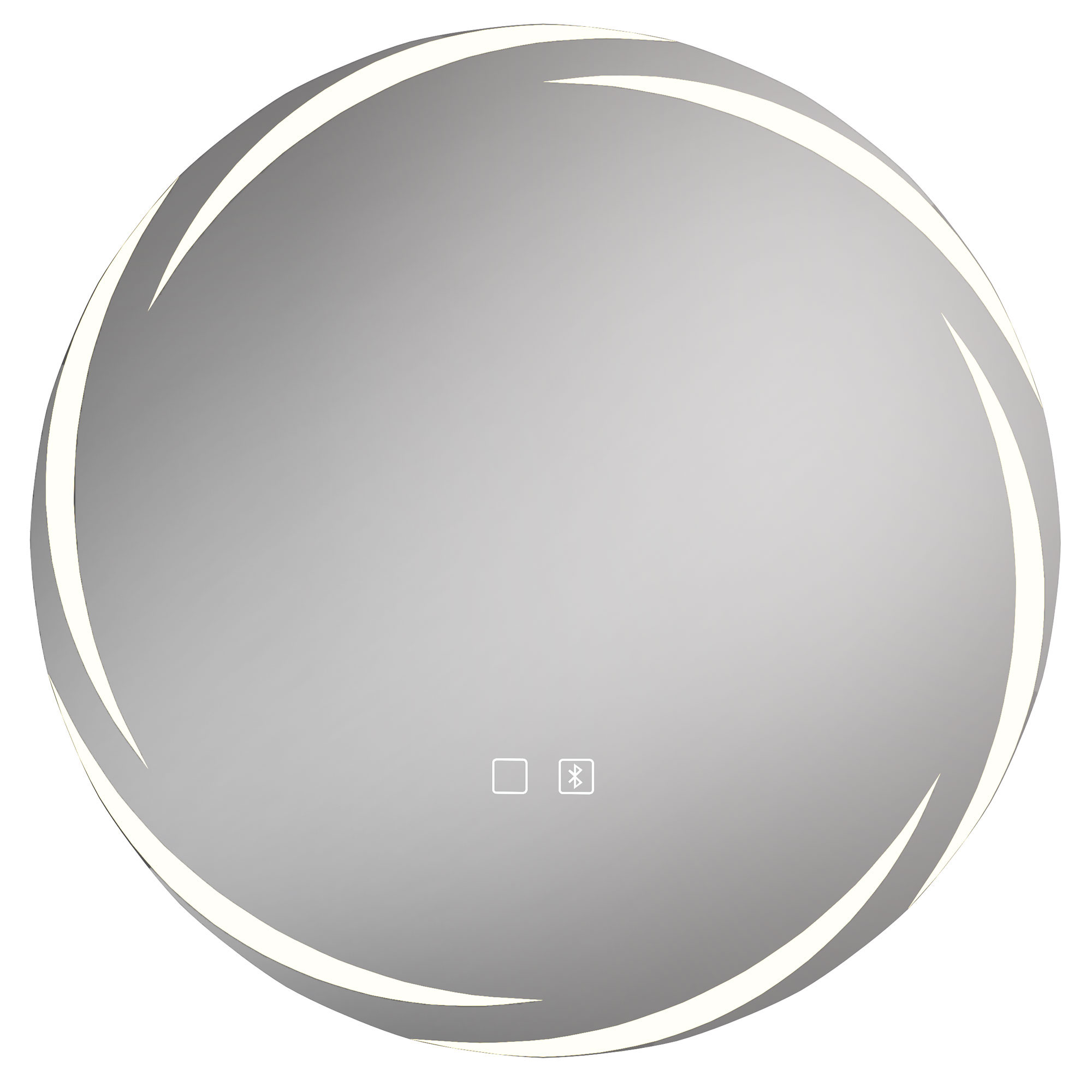 HOMCOM Runder Badezimmerspiegel Ø60 cm mit LED, Front- & Hintergrundbeleuchtung, Antibeschlag, Bluetooth-Lautsprecher, dimmbar, Memory, 3 Farbtemperaturen, IP44 Aosom