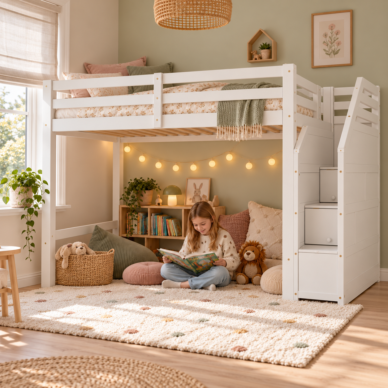 Hoogslaper voor matras 90X200 cm met vaste lattenbodem, wit | Aosom Netherlands