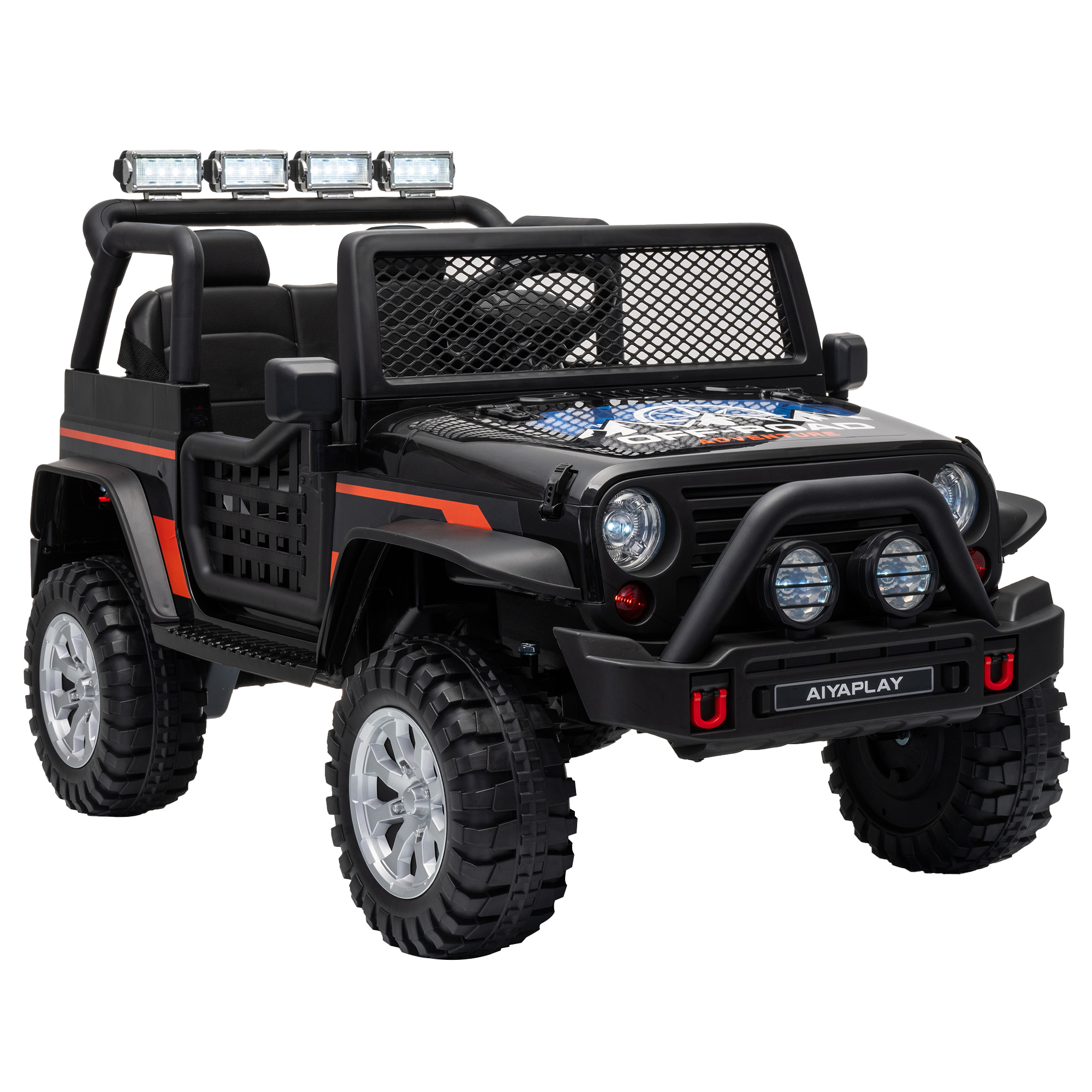 Aiyaplay Unisex Black 12V Kids Electric Ride On Car, Battery Powered Off-Road Truck In Size 12 - Image 2