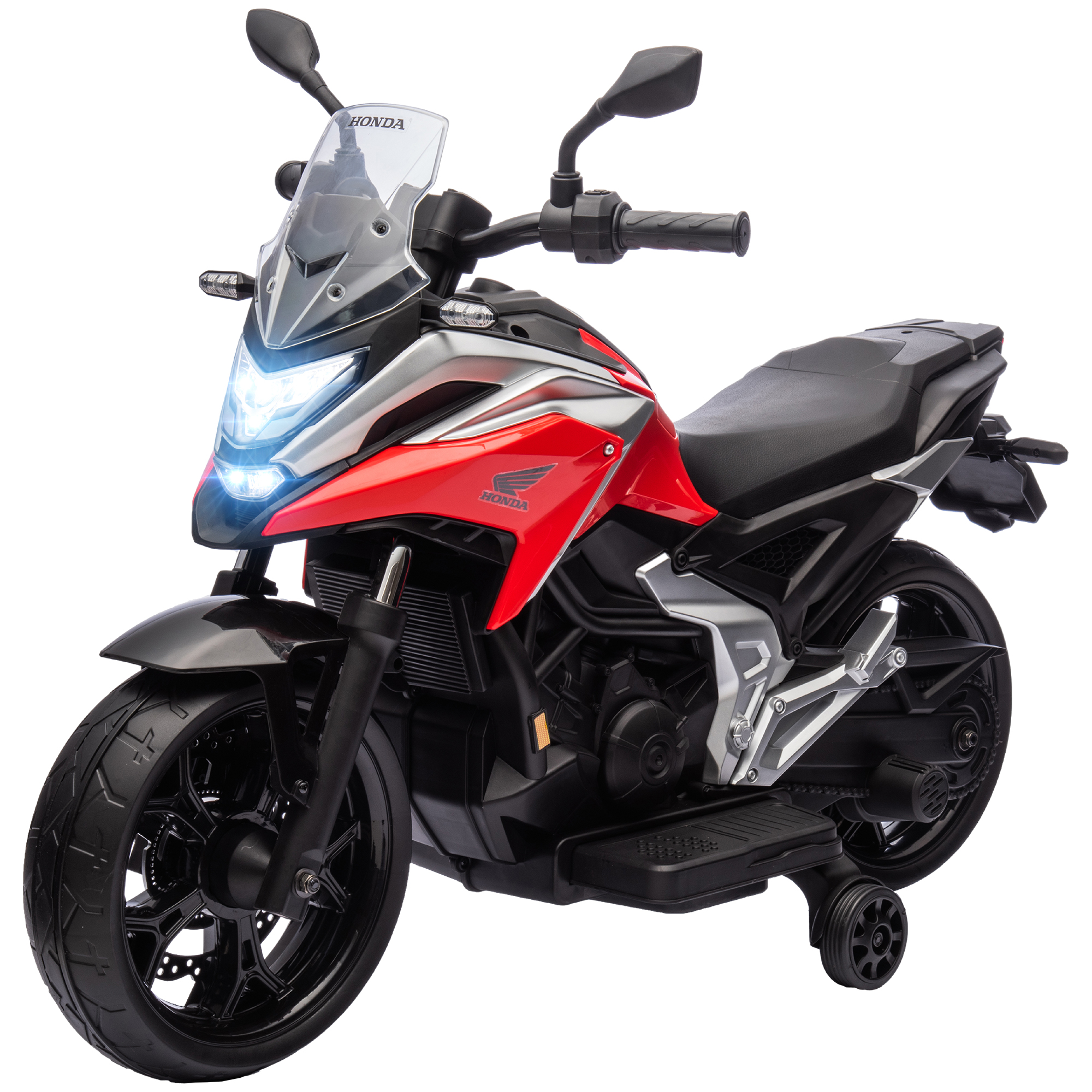 AIYAPLAY elektrische kindermotor, Honda, 3 km/u, Muziek & Licht, 3-6 Jaar, tot 30 kg, Rood | Aosom.nl