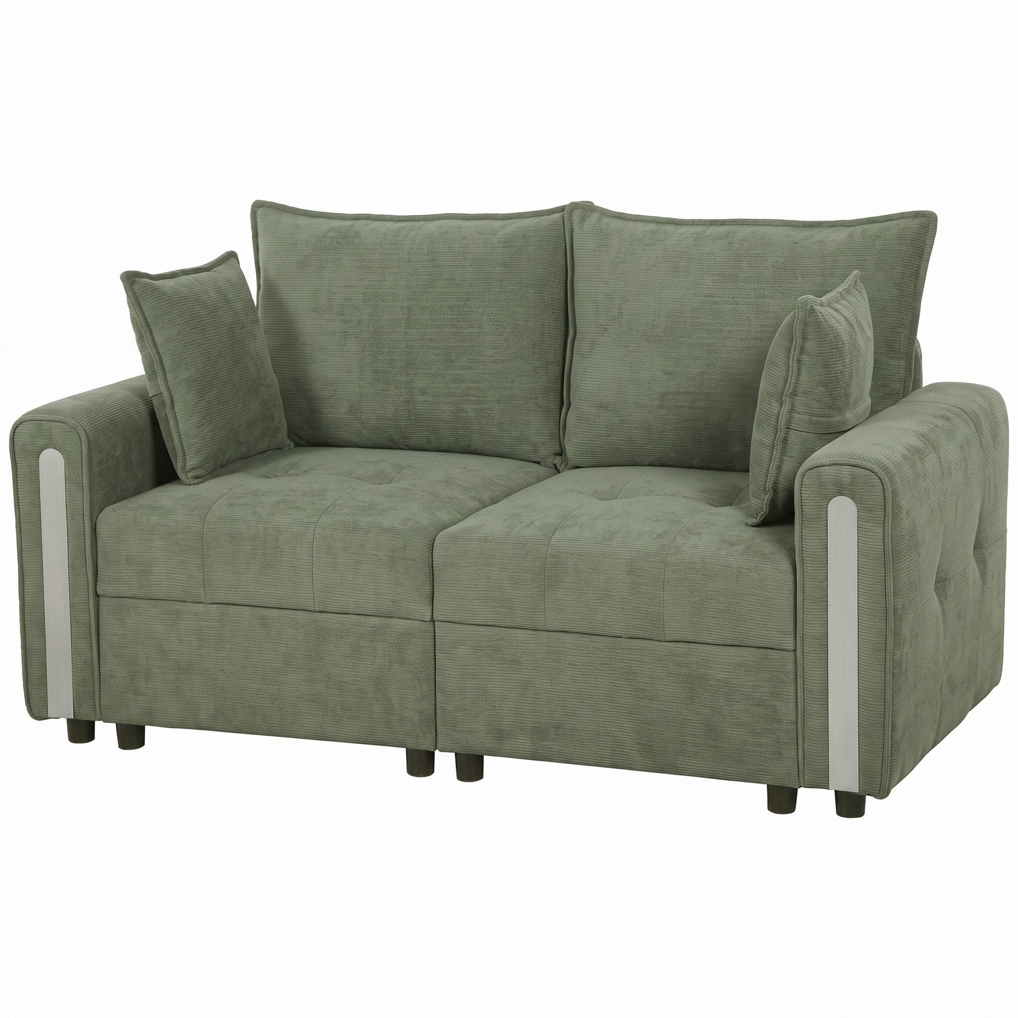 HOMCOM 2 Seater Sofa with Lift-Up Storage, 168 cm Comfy Velvet Small Couch with Wide Deep Seat, Plush Backrest, Thick Padding, 2 Pillows, Loveseat for Living Room, Home Office, Dark Green