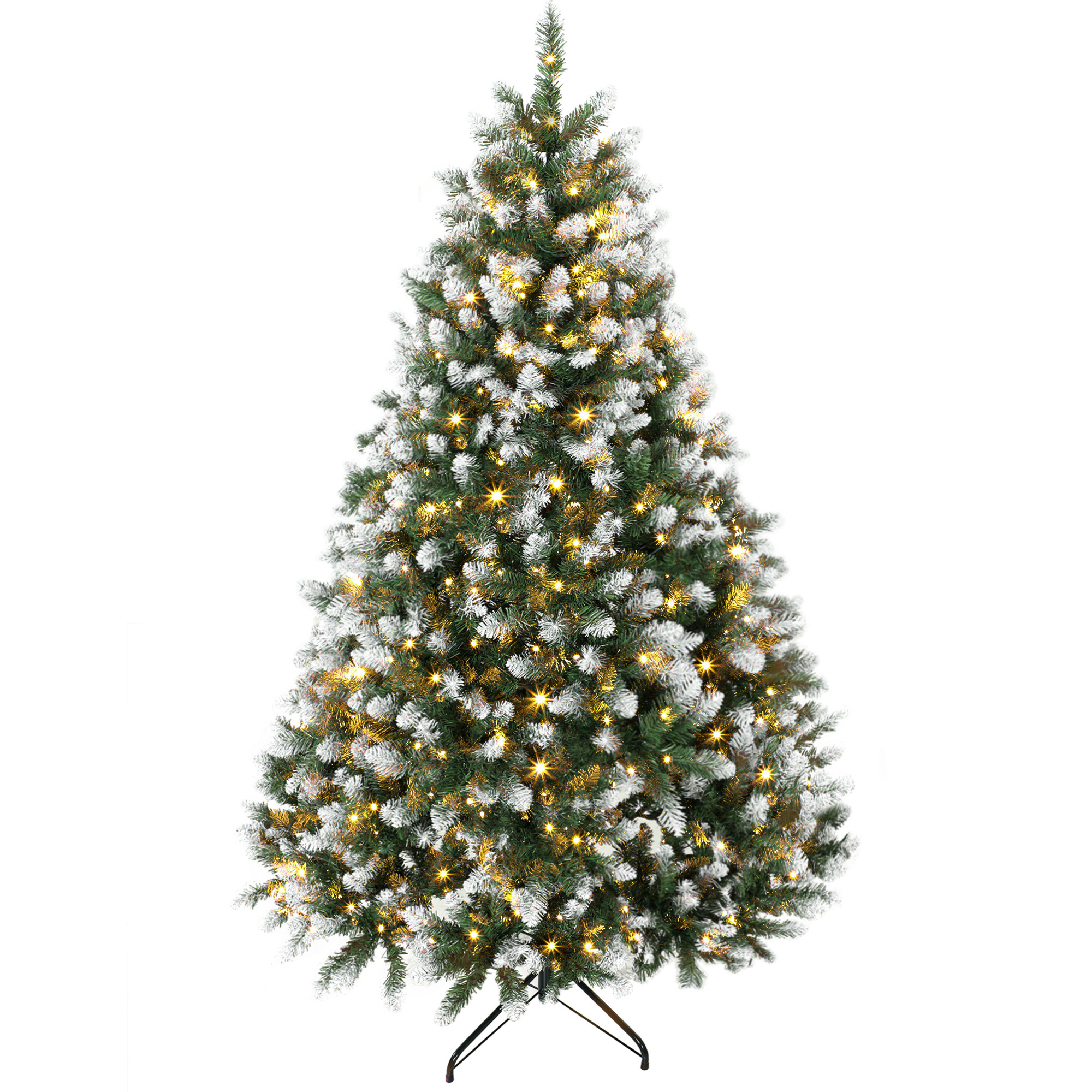 HOMCOM Brad de Crăciun Înnevat 180 cm cu 350 Lumini LED, Telecomandă, 11 Moduri, Verde | Aosom Romania