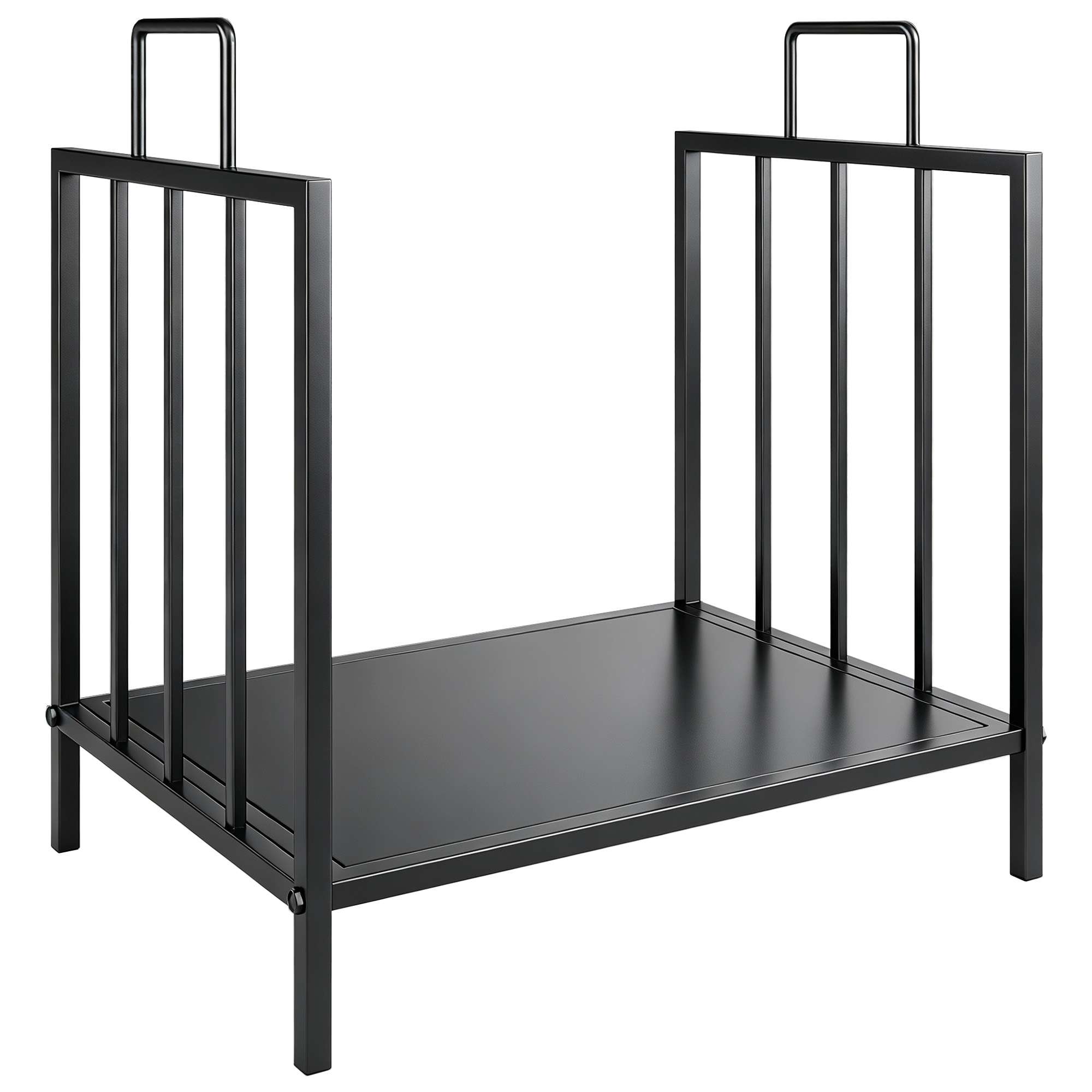 Outsunny Suport Pentru Lemne Pentru Interior Si Exterior Cu 2 Manere, 44,5x33x46,5 Cm, Negru | Aosom Romania