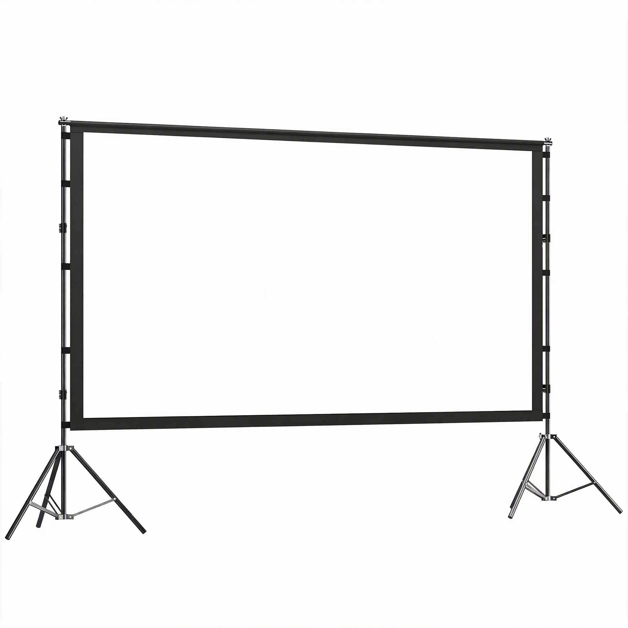 HOMCOM Beamer Leinwand 100" 220 x 127 cm 16:9 HD 4K/8K Projektionsleinwand mit Klappbar Stativ, 160 Grad Betrachtungswinkel, Tragbare Doppelseitige Leinwand für Heimkino oder Präsentationen Aosom