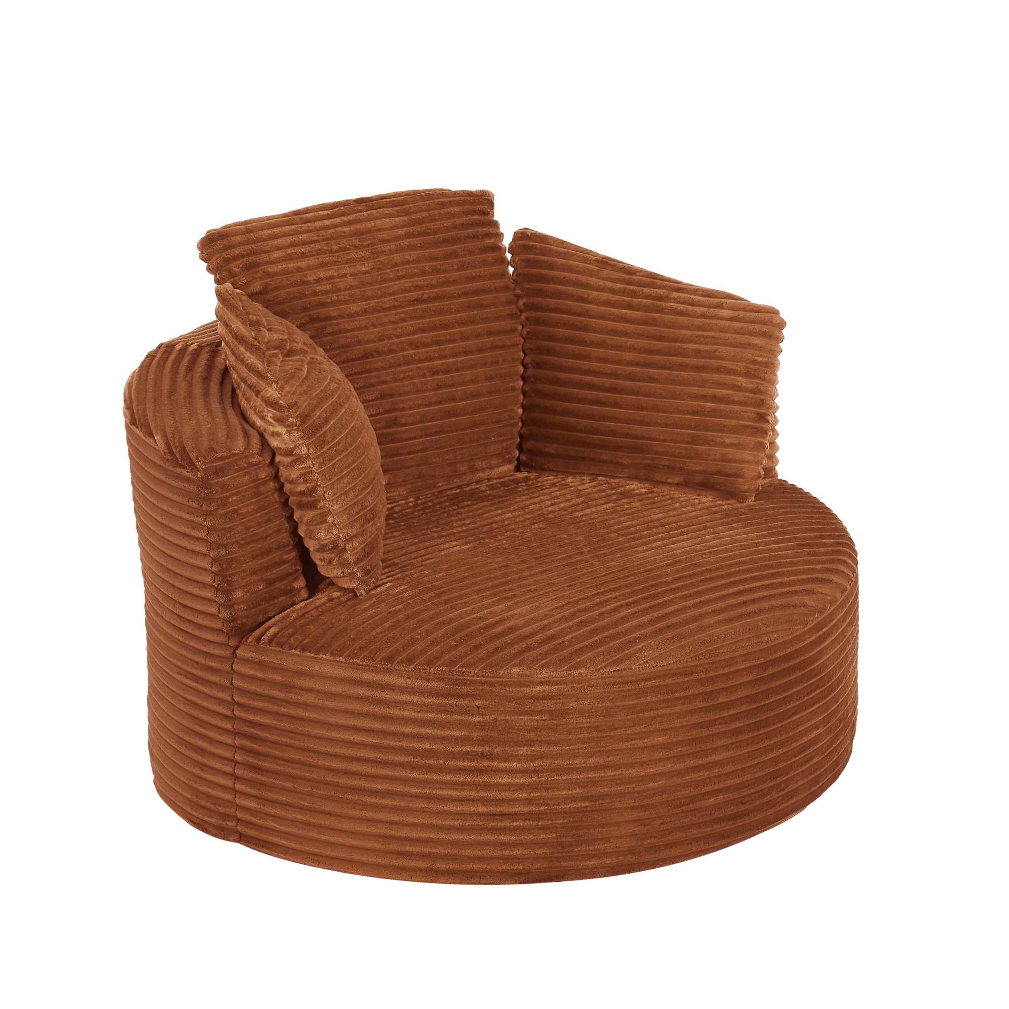 Oversized runder Relax-Sessel mit breitem Cord, Orange Aosom.de