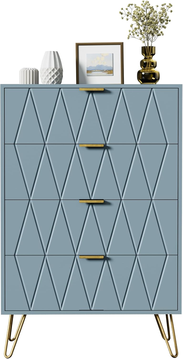 Kommode mit 4 Schubladen, Blau Aosom.de