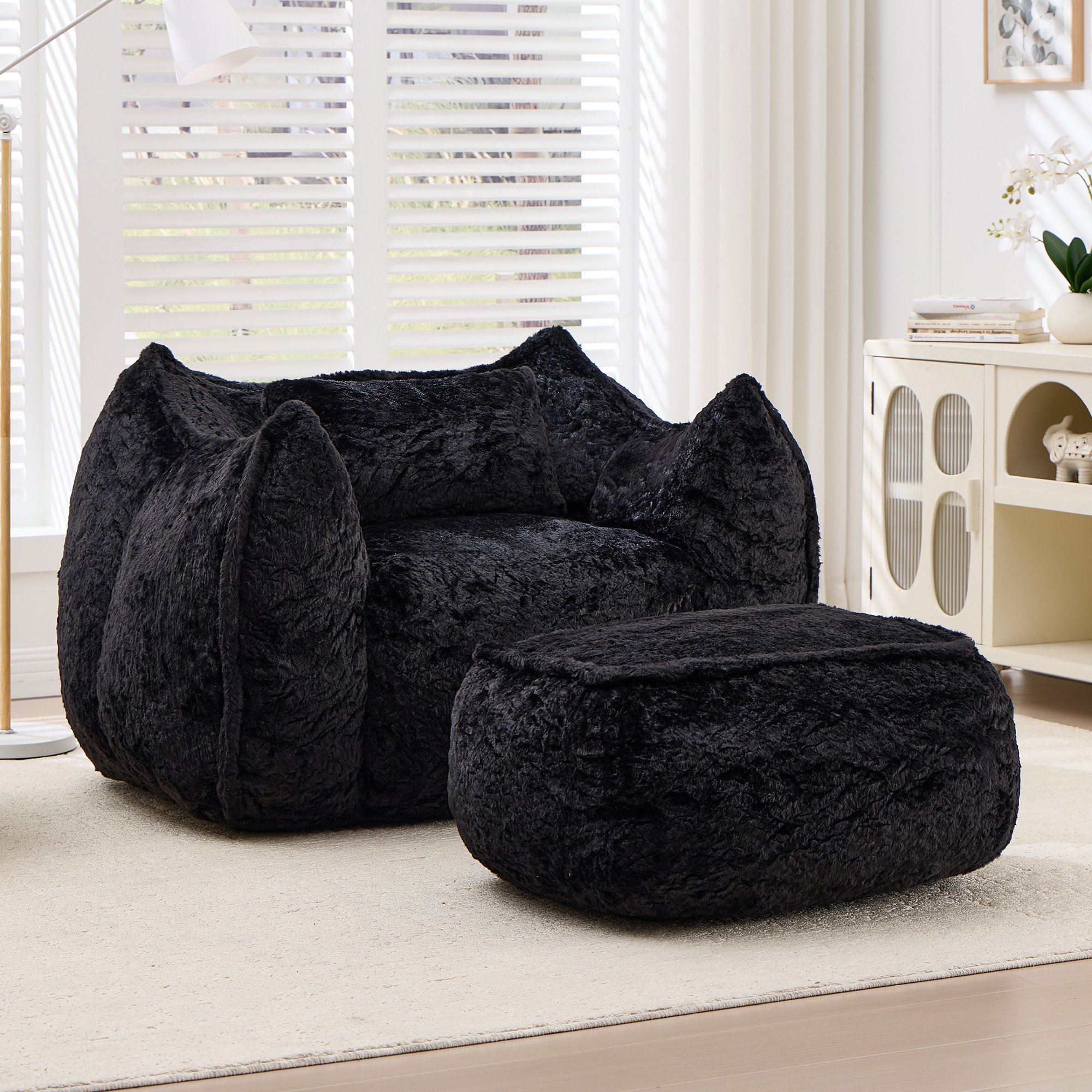 XXL-Sitzsack-Sofa für Erwachsene und Kinder, Schwarz Aosom.de