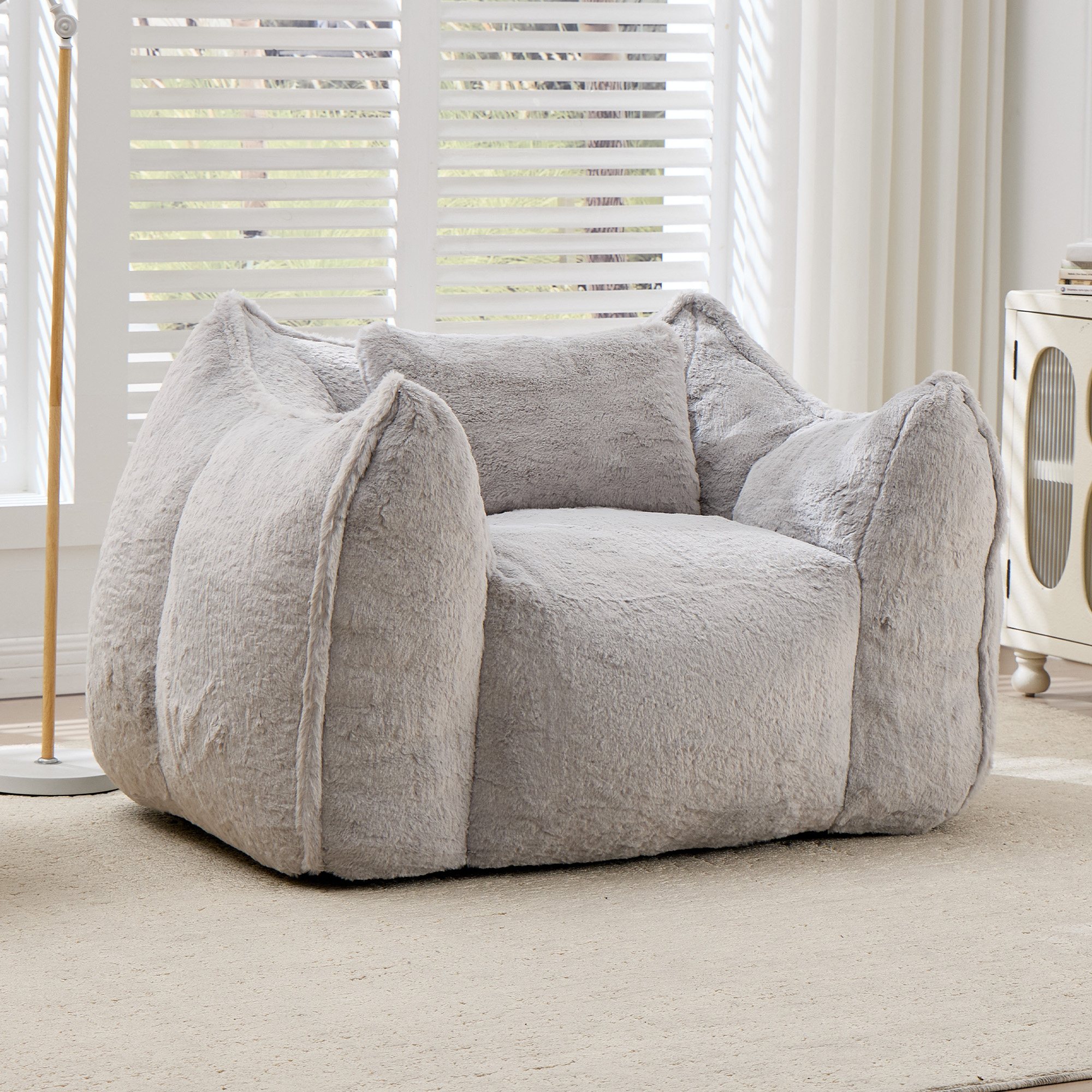 Großer Sitzsack-Sessel mit Kissen, Grau Aosom.de