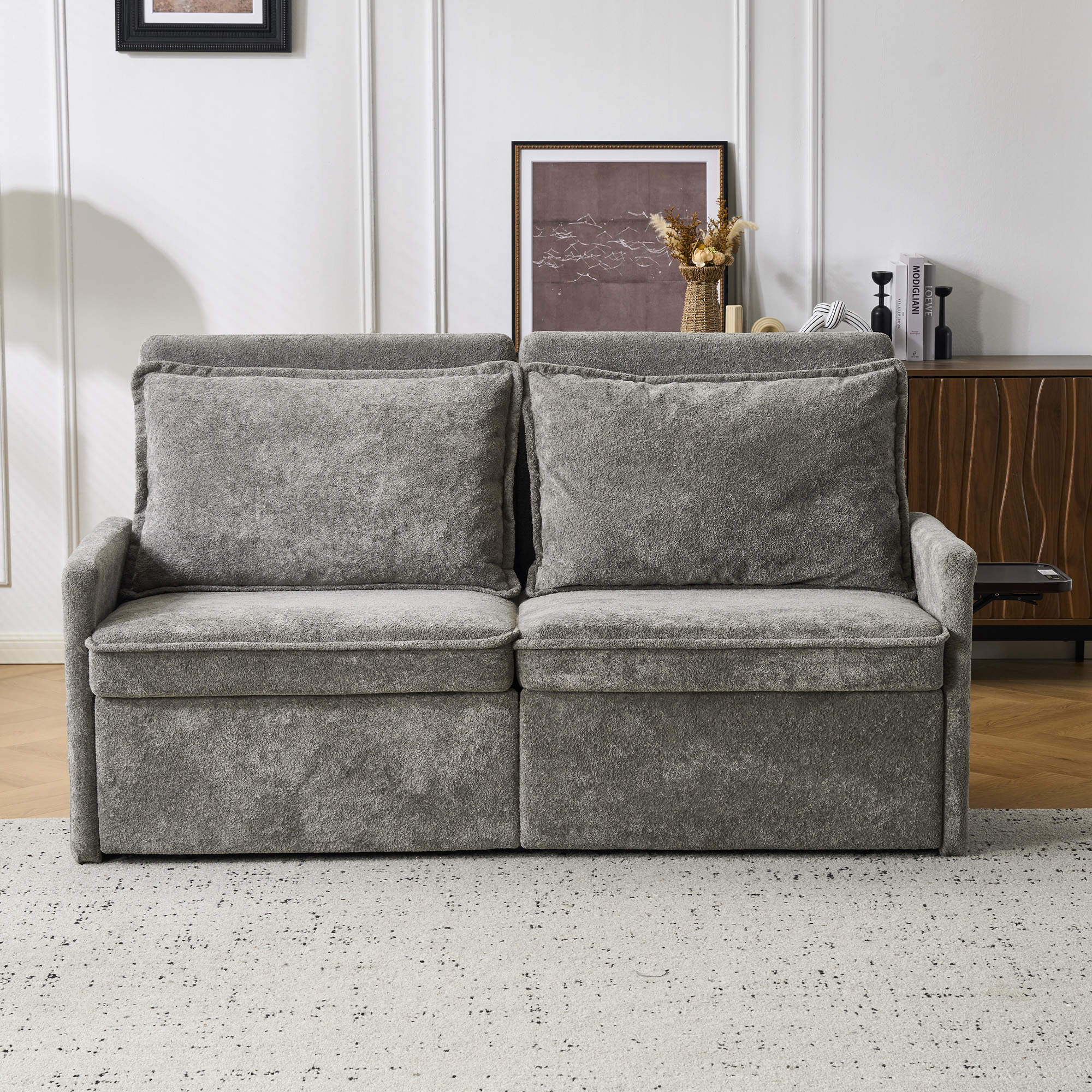 3-in-1-Schlafsofa mit verstellbarer Rückenlehne, Grau Aosom.de