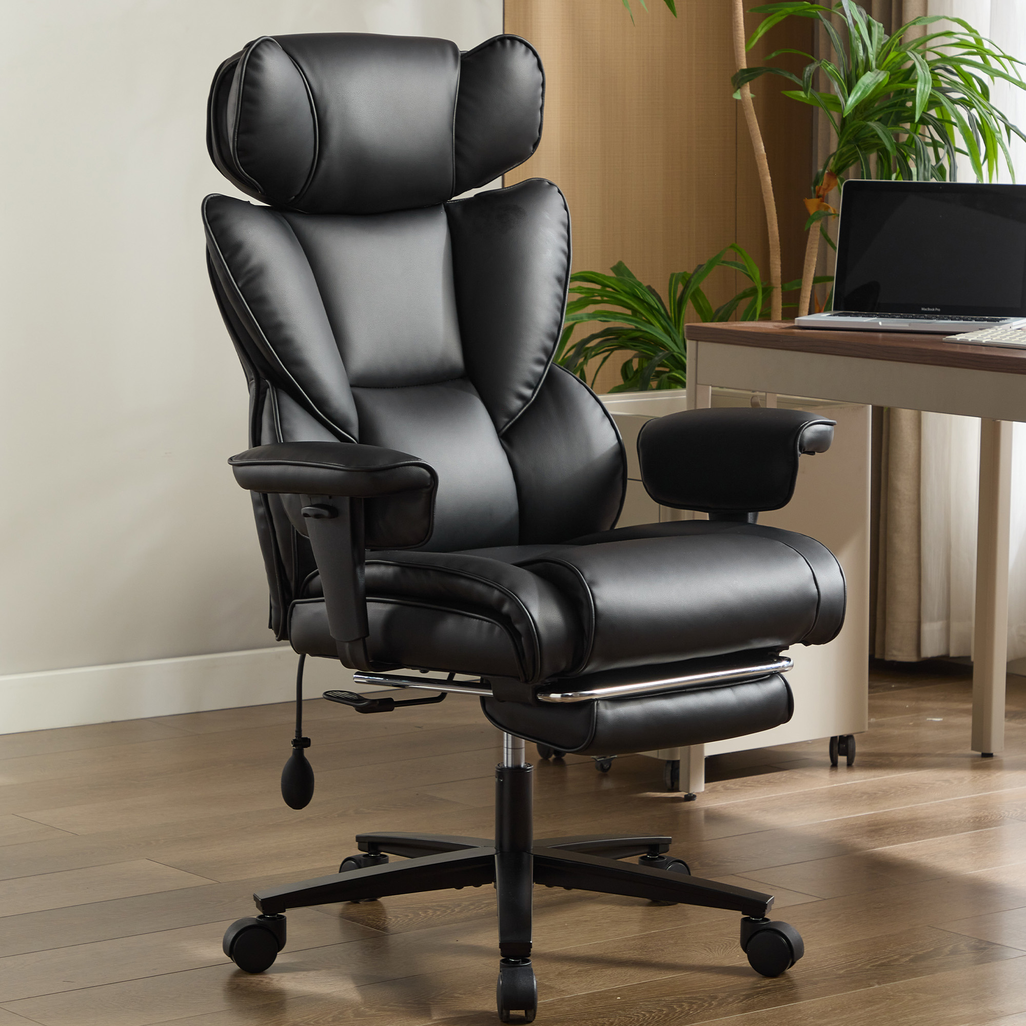 Ergonomischer Gaming-Bürostuhl mit Fußstütze, Schwarz Aosom.de