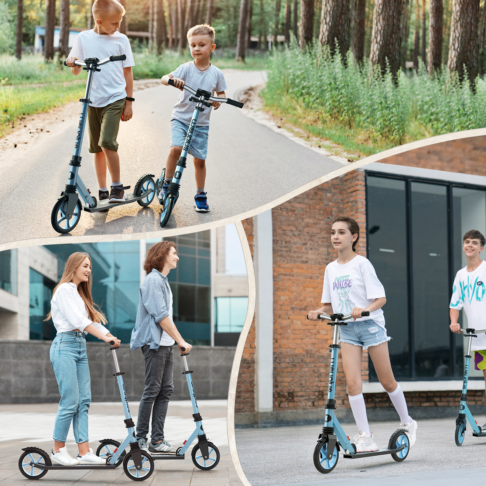 Tretroller für Kinder, Babyblau Aosom.de
