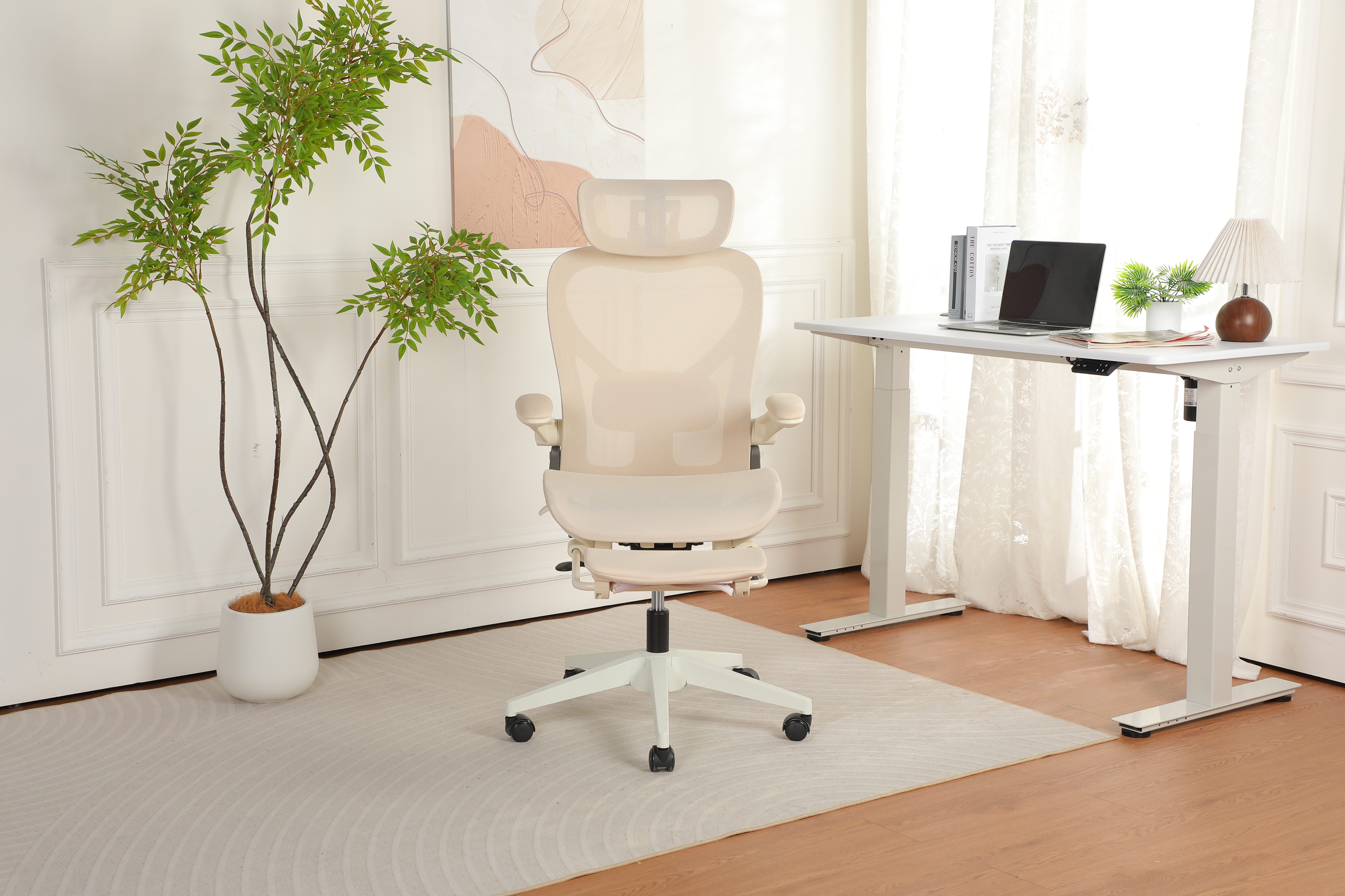 Ergonomischer Bürostuhl, Creme Aosom.de