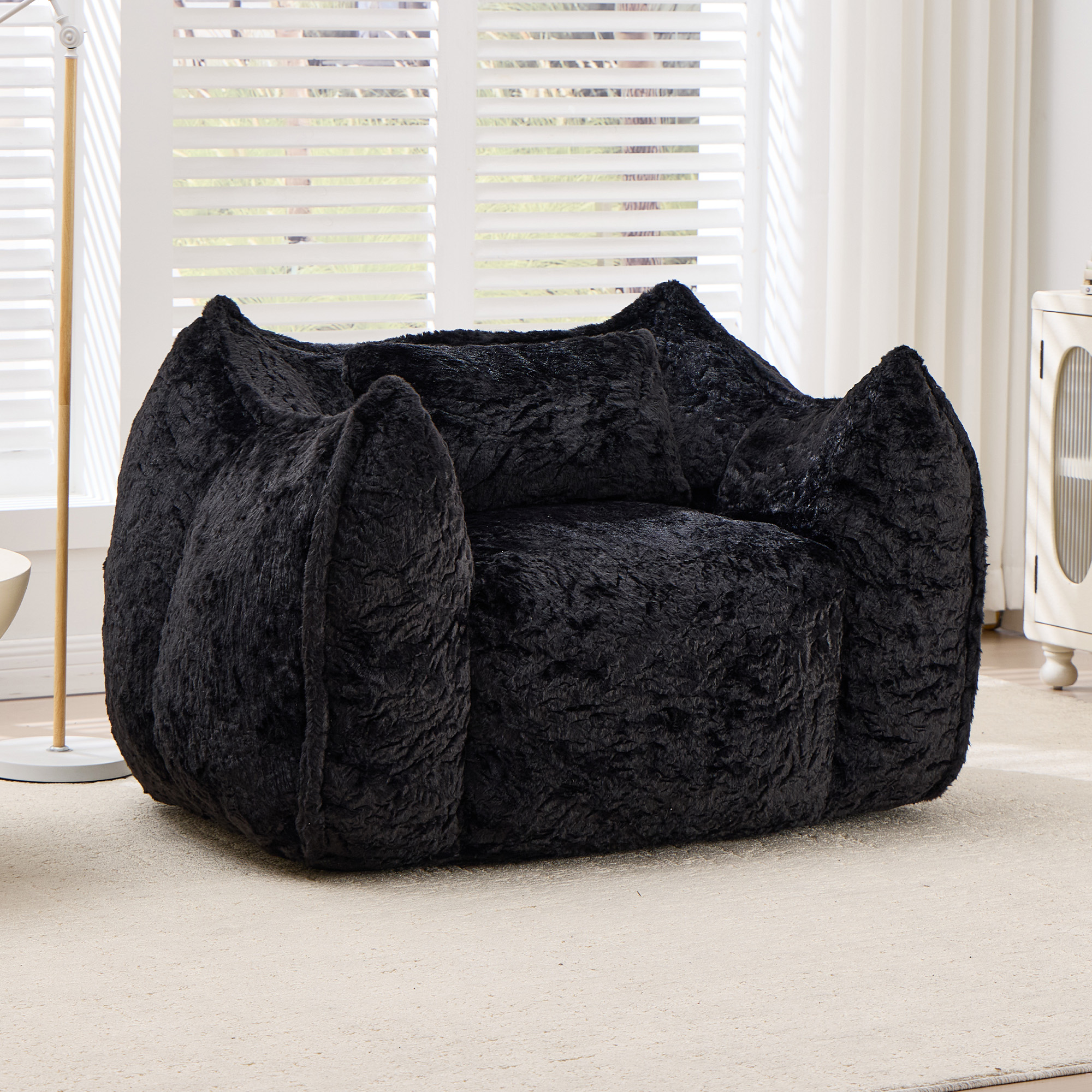 Großer Sitzsack-Sessel mit Kissen, Schwarz Aosom.de