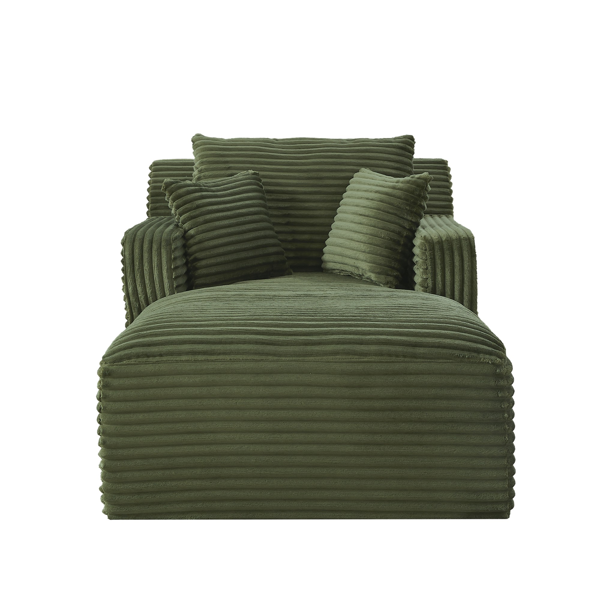Chaiselongue aus Cordstoff mit Taschenfederkern, Hell salbeigrün Aosom.de
