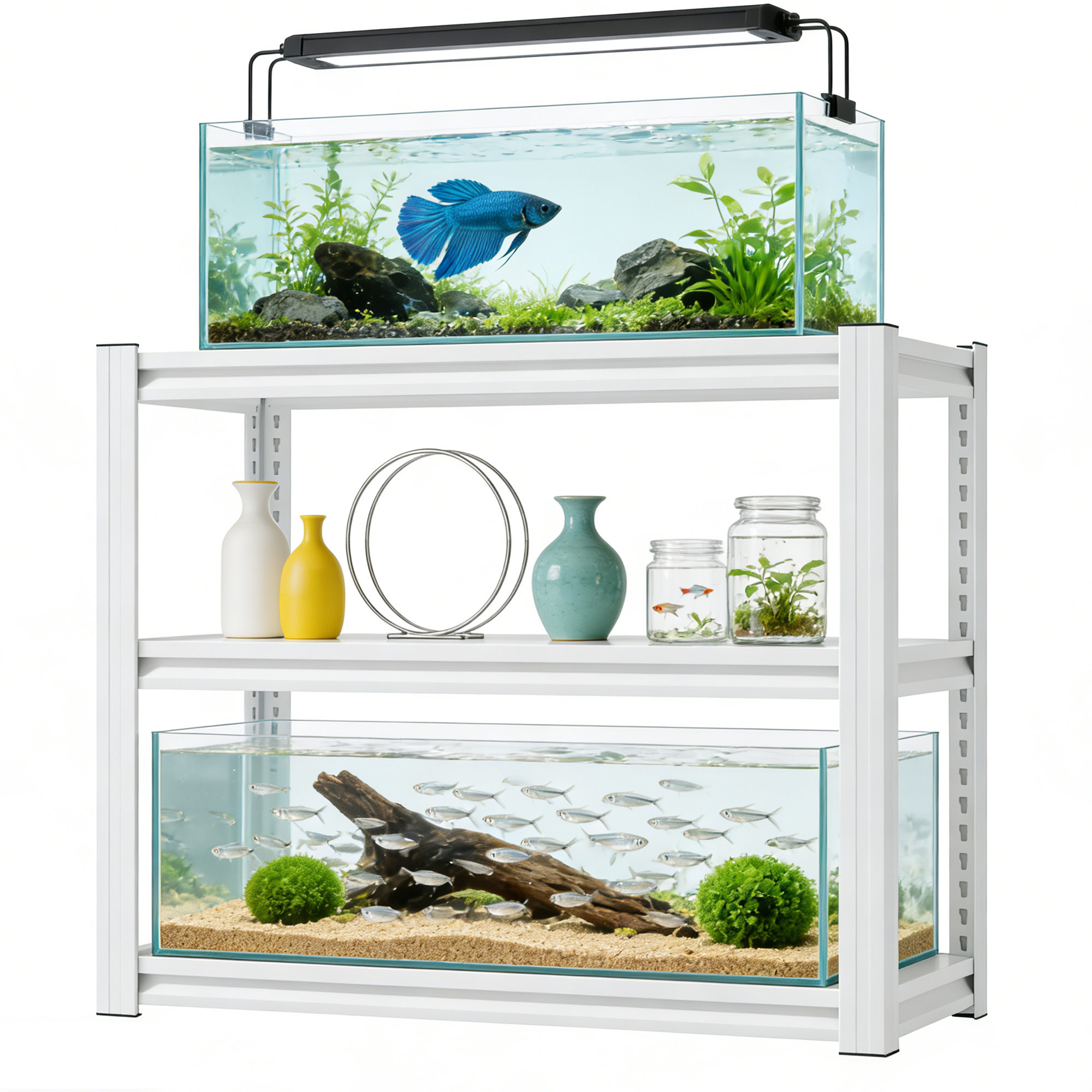 Aquarienständer aus Metall, Weiß Aosom.de