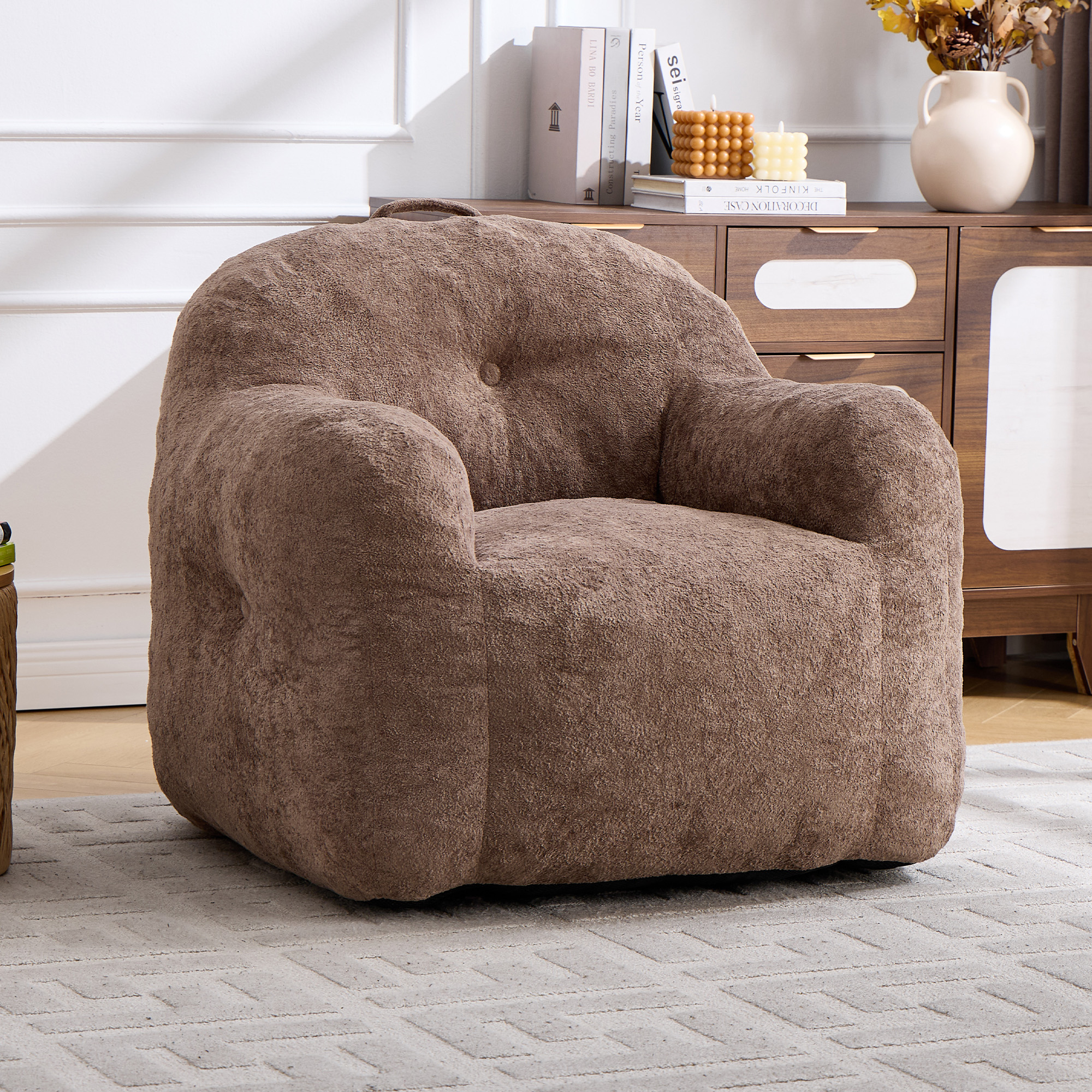 Sitzsack-Sessel mit Armlehnen, Khaki Aosom.de