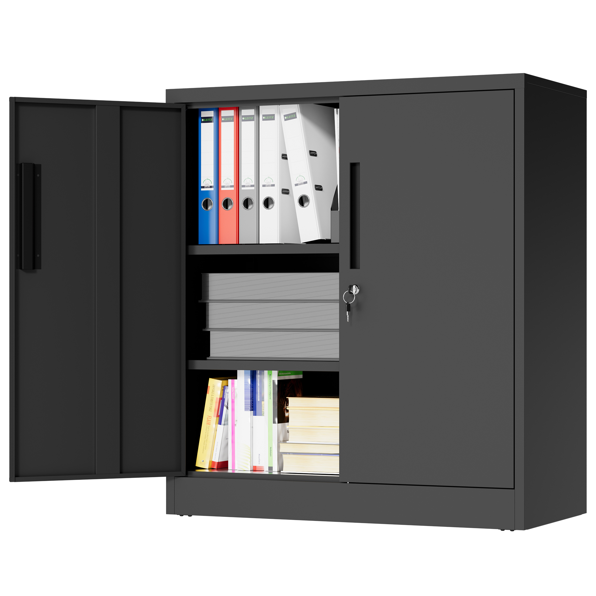 Metall-Lagerschrank, Schwarz Aosom.de