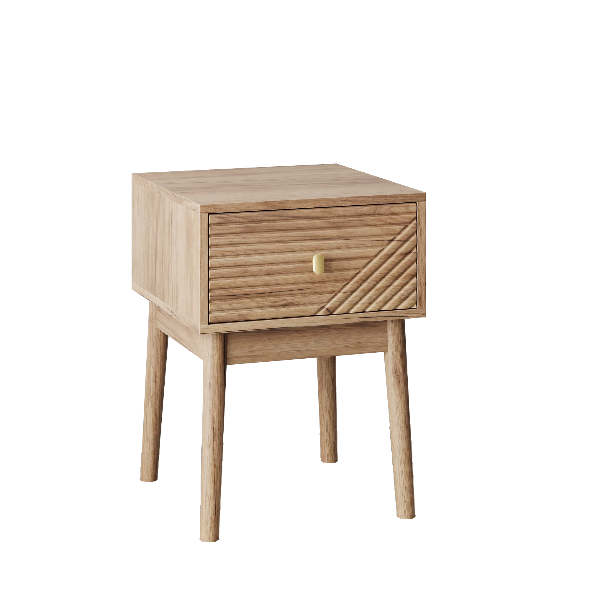 Nachttisch im Mid-Century-Modern-Stil, Eichenfarbe Aosom.de