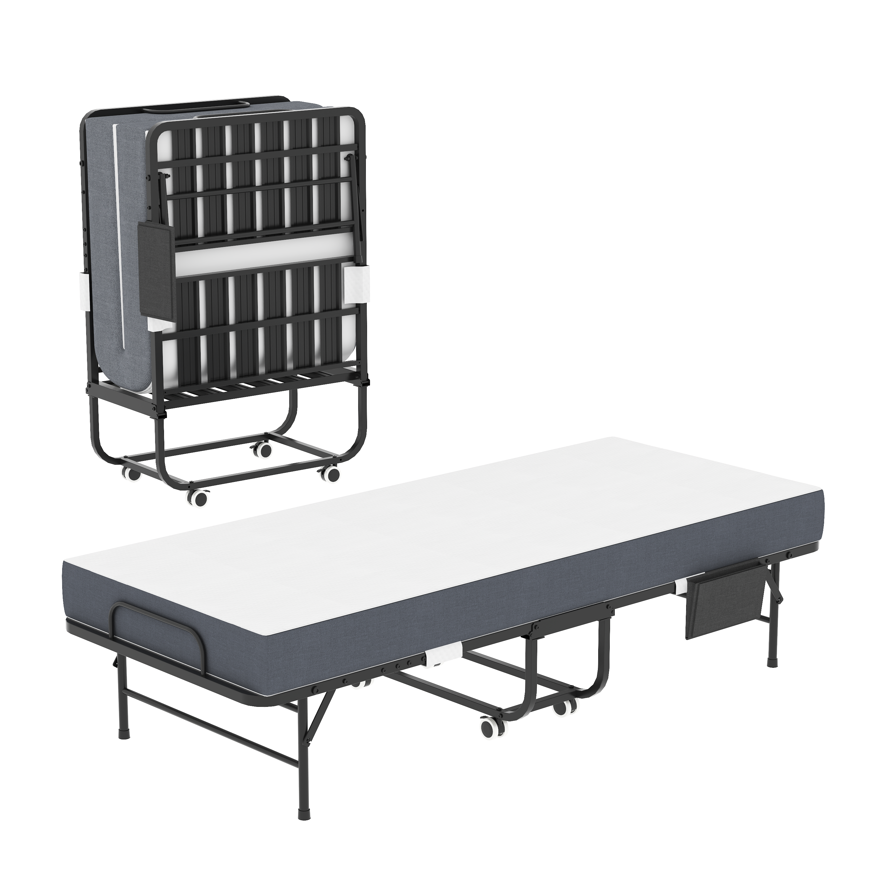 Klappbett mit 5-Zoll-Memory-Foam-Matratze, Schwarz Aosom.de